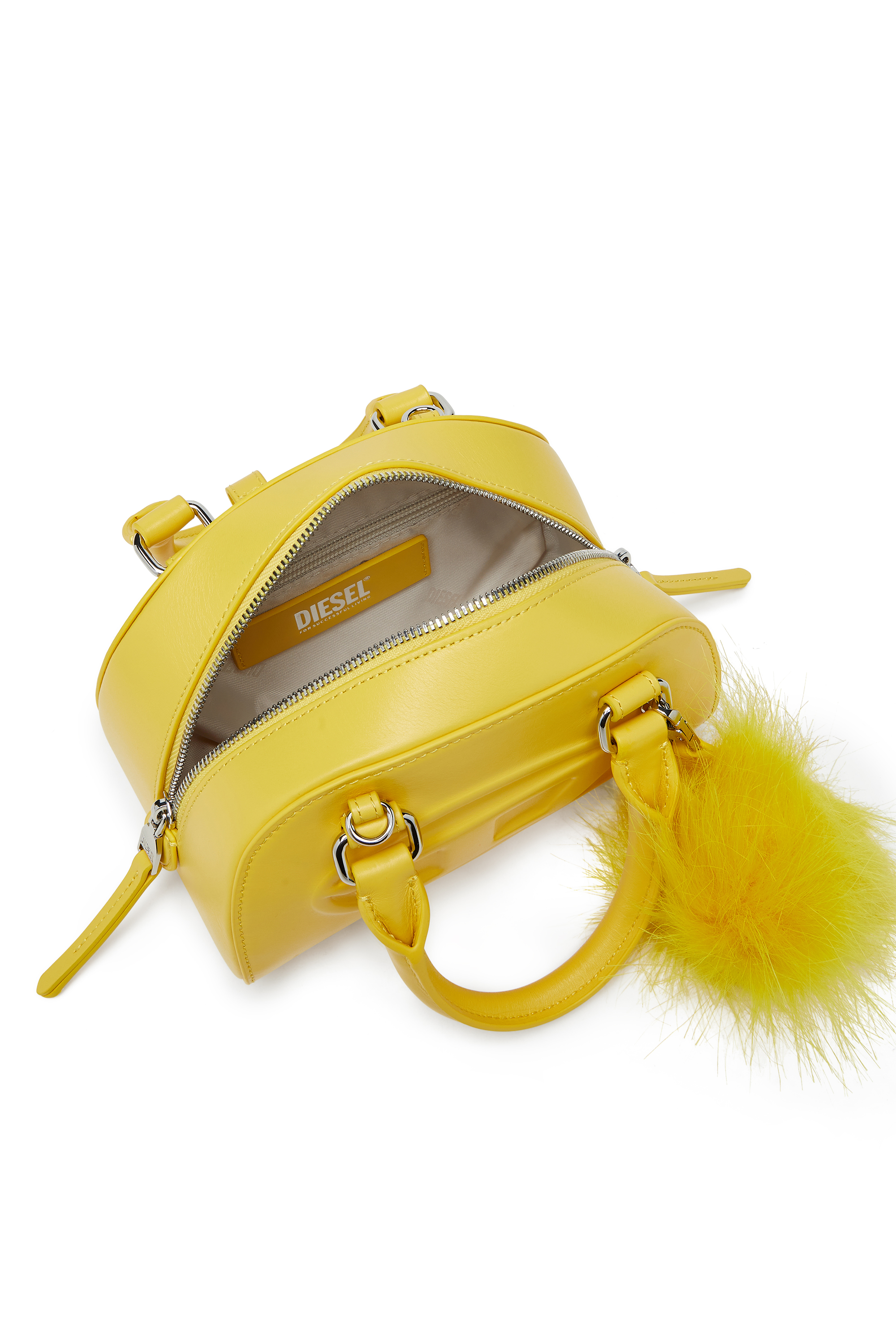 Diesel - 1DR DOME CROSSBODY, Female's 1DR Dome-Small bowling bag in nappa leather in イエロー - 5