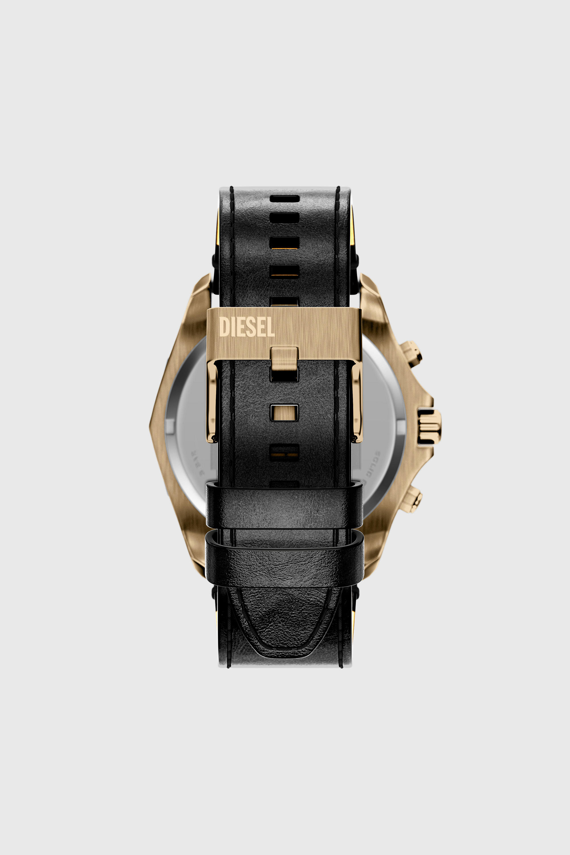 Diesel - DZ4733 WATCH, Male's Stinger antique gold-tone leather watch in ブラック - 2