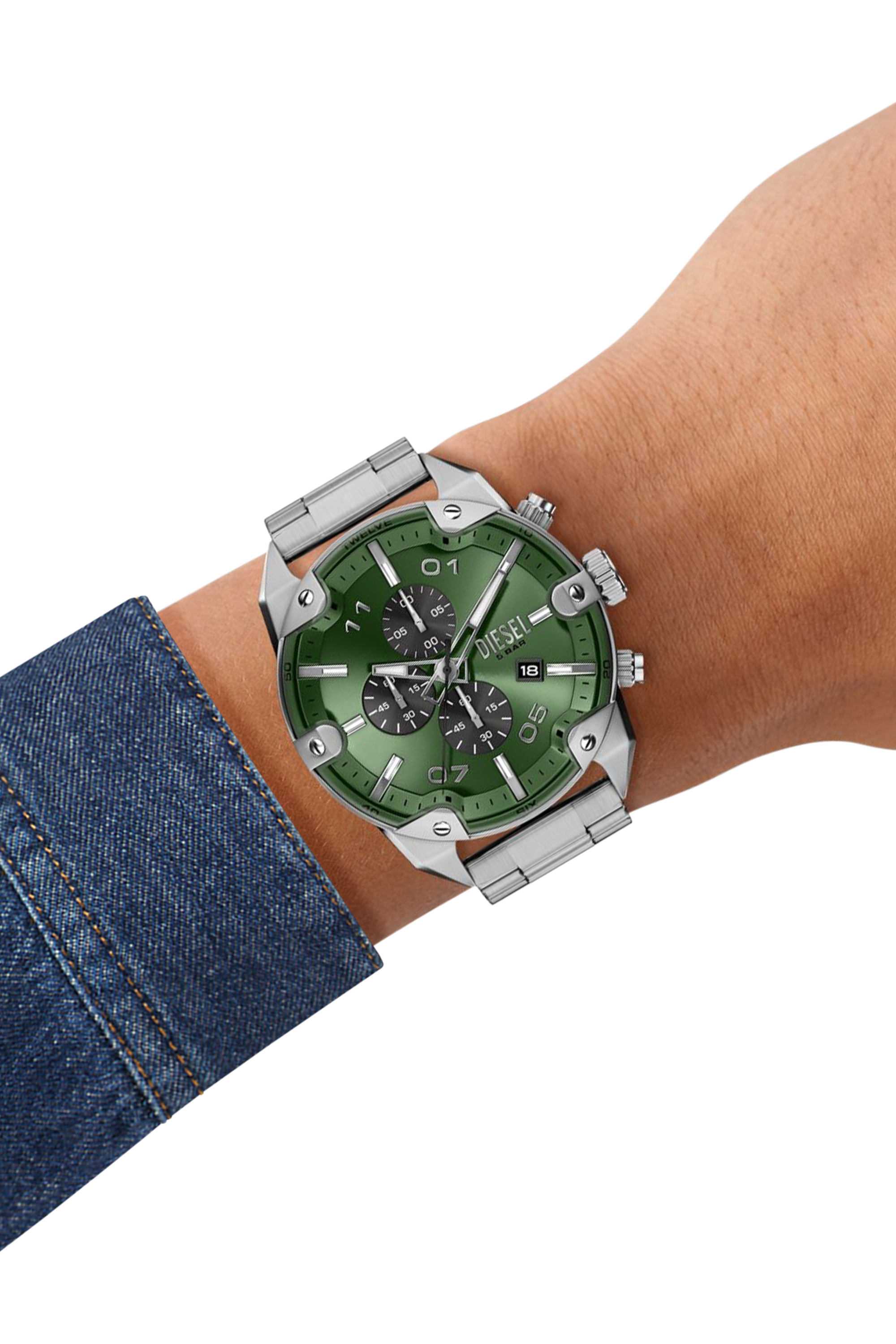 Diesel - DZ4712 WATCH, Male's Spiked stainless steel watch in シルバー - 7