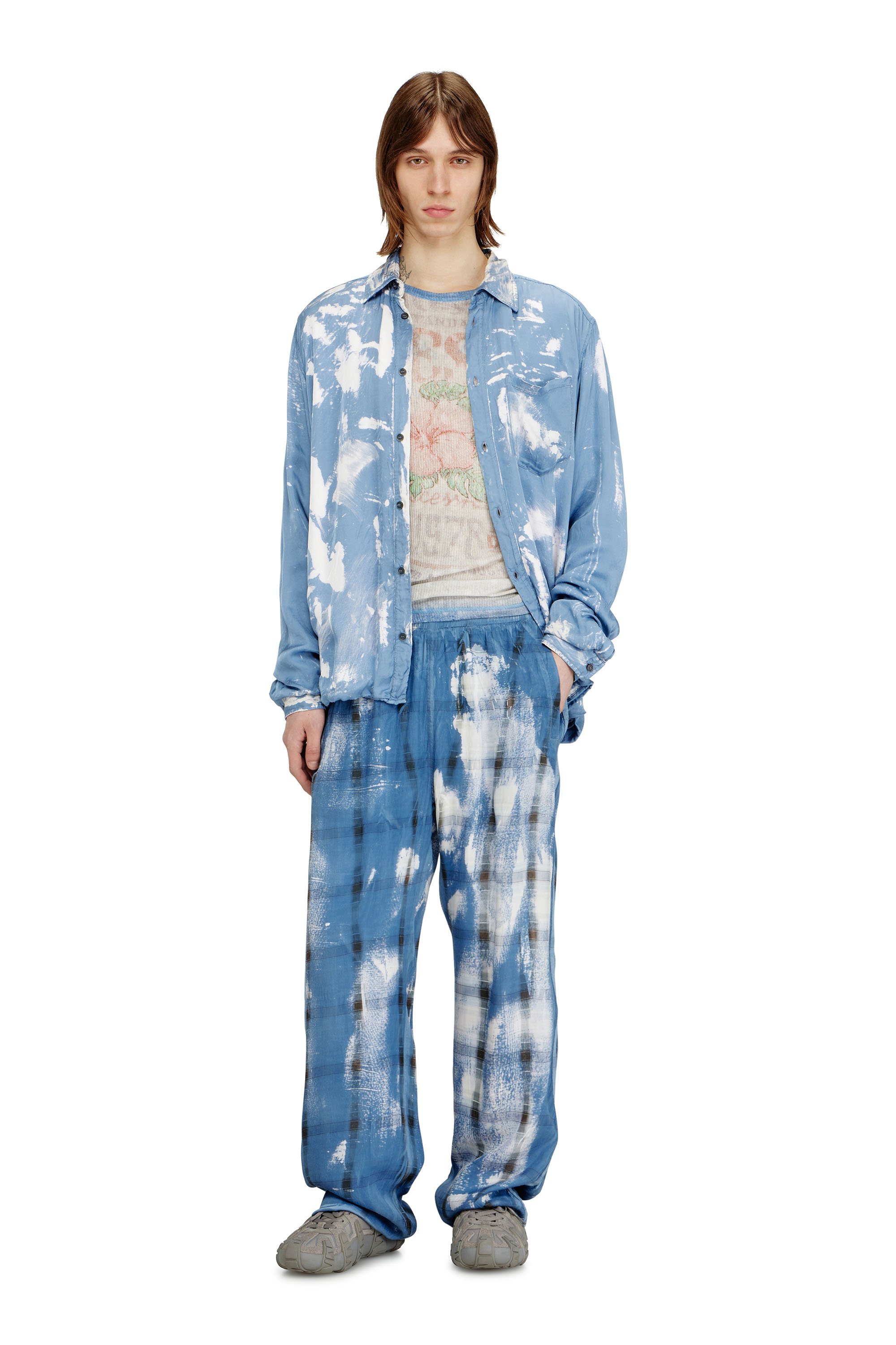 Diesel - S-RAMON-PLAIN, Male's Shirt with X-ray effect in ライトブルー - 2