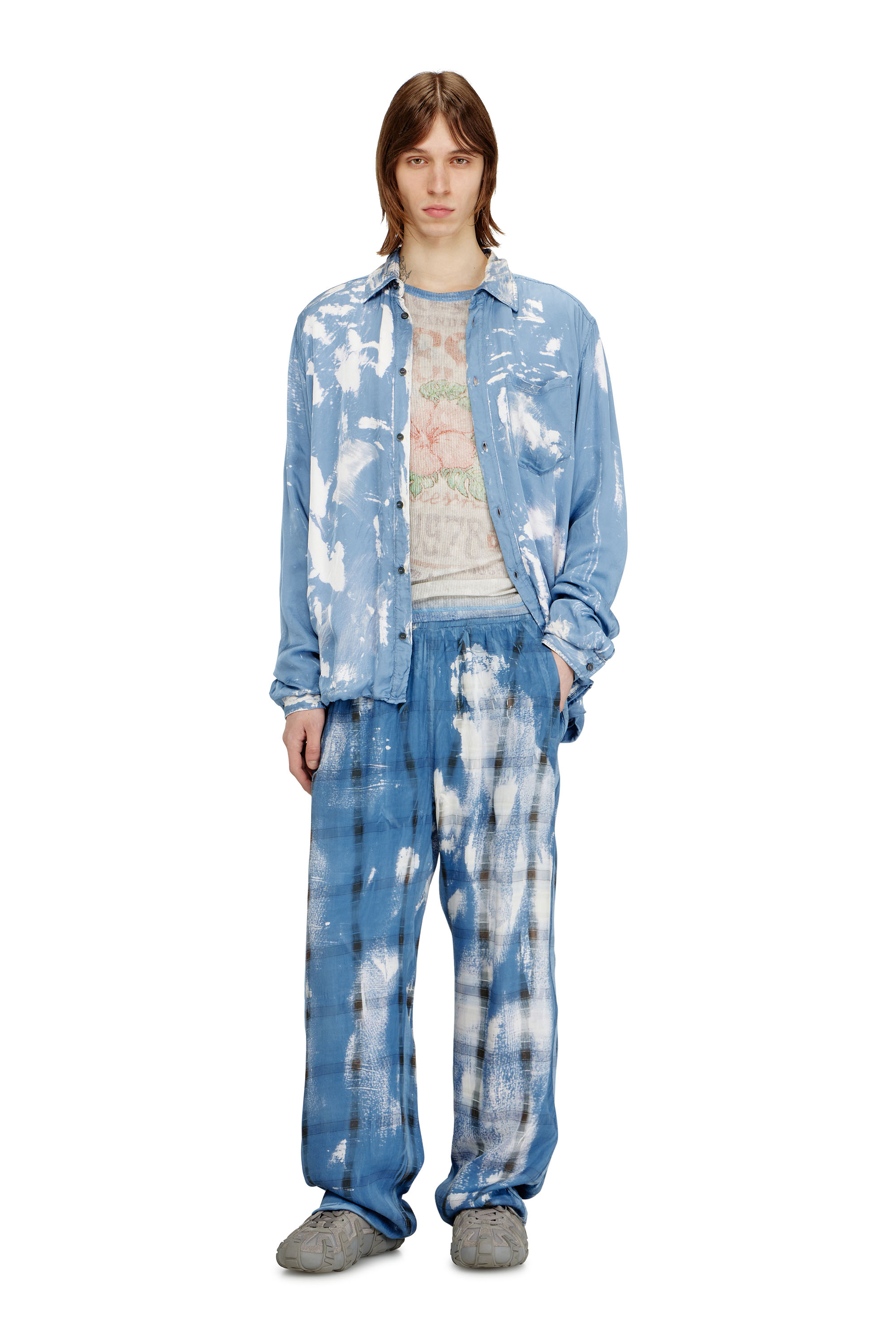 Diesel - S-RAMON-PLAIN, Male's Shirt with X-ray effect in ライトブルー - 1