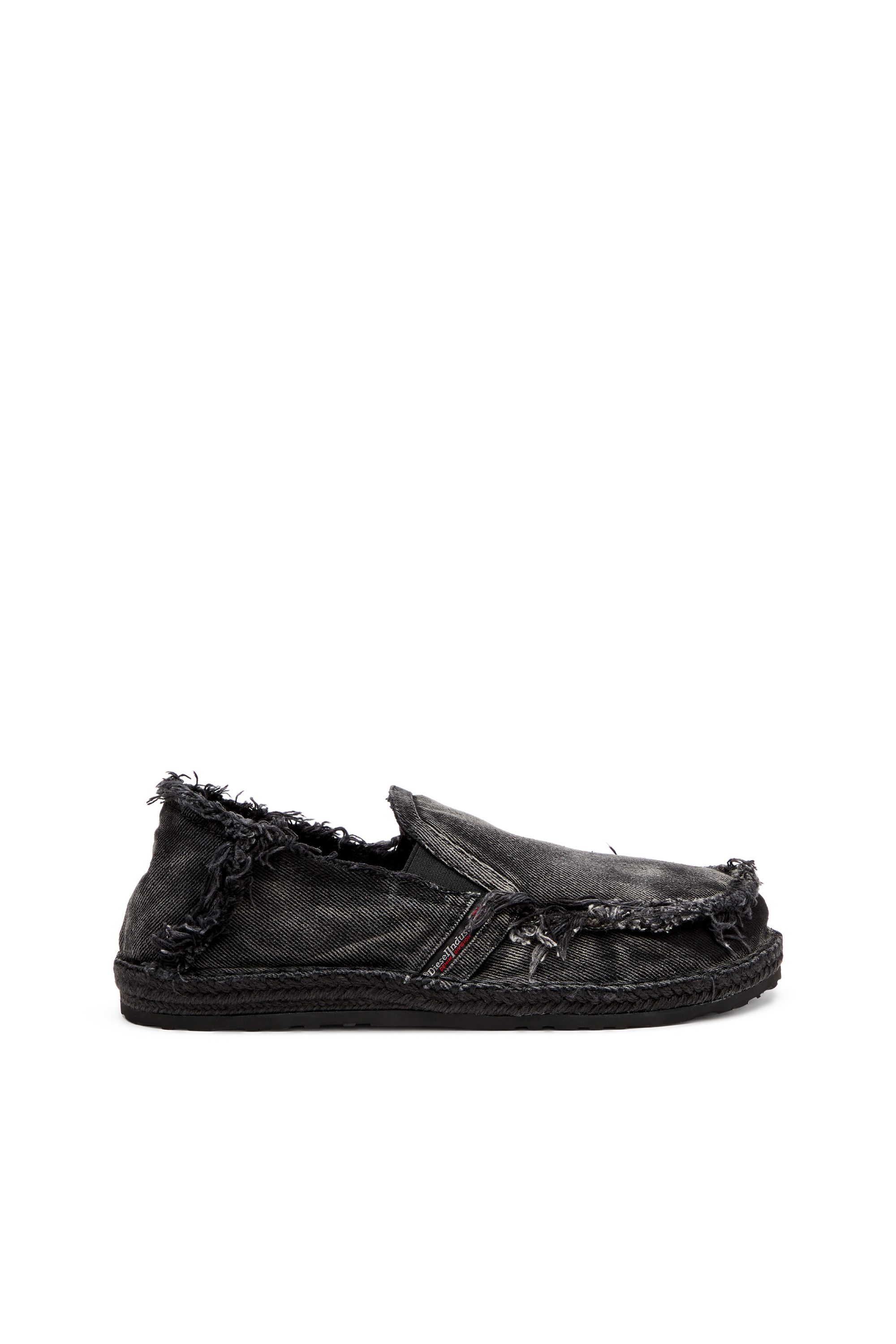 Diesel - D-LUKAS ESP, Male's D-Lukas-Espadrille loafers in distressed denim in ブラック - 1