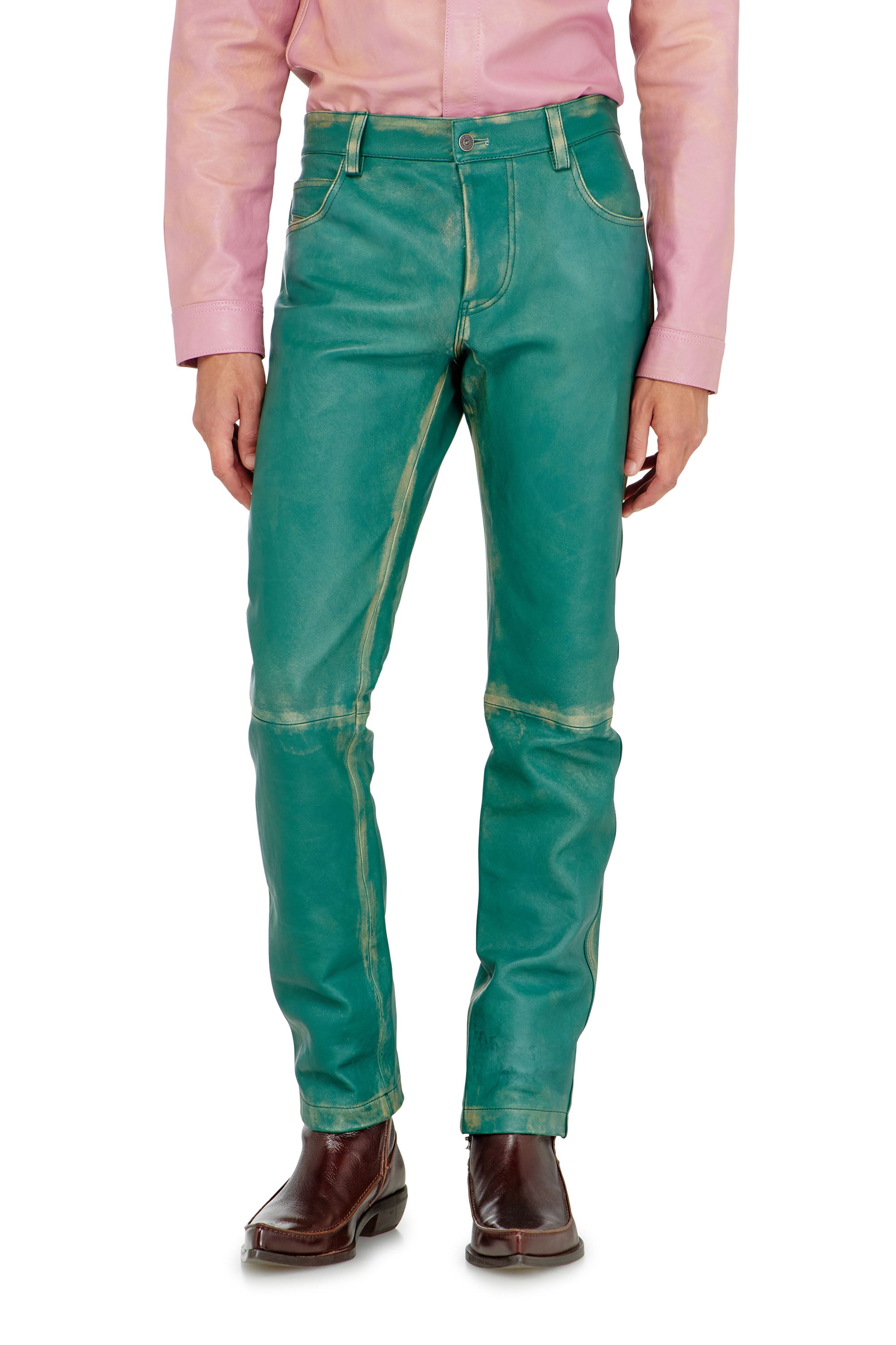 Diesel - P-OCKET, Male's Pants in treated leather in null - 2