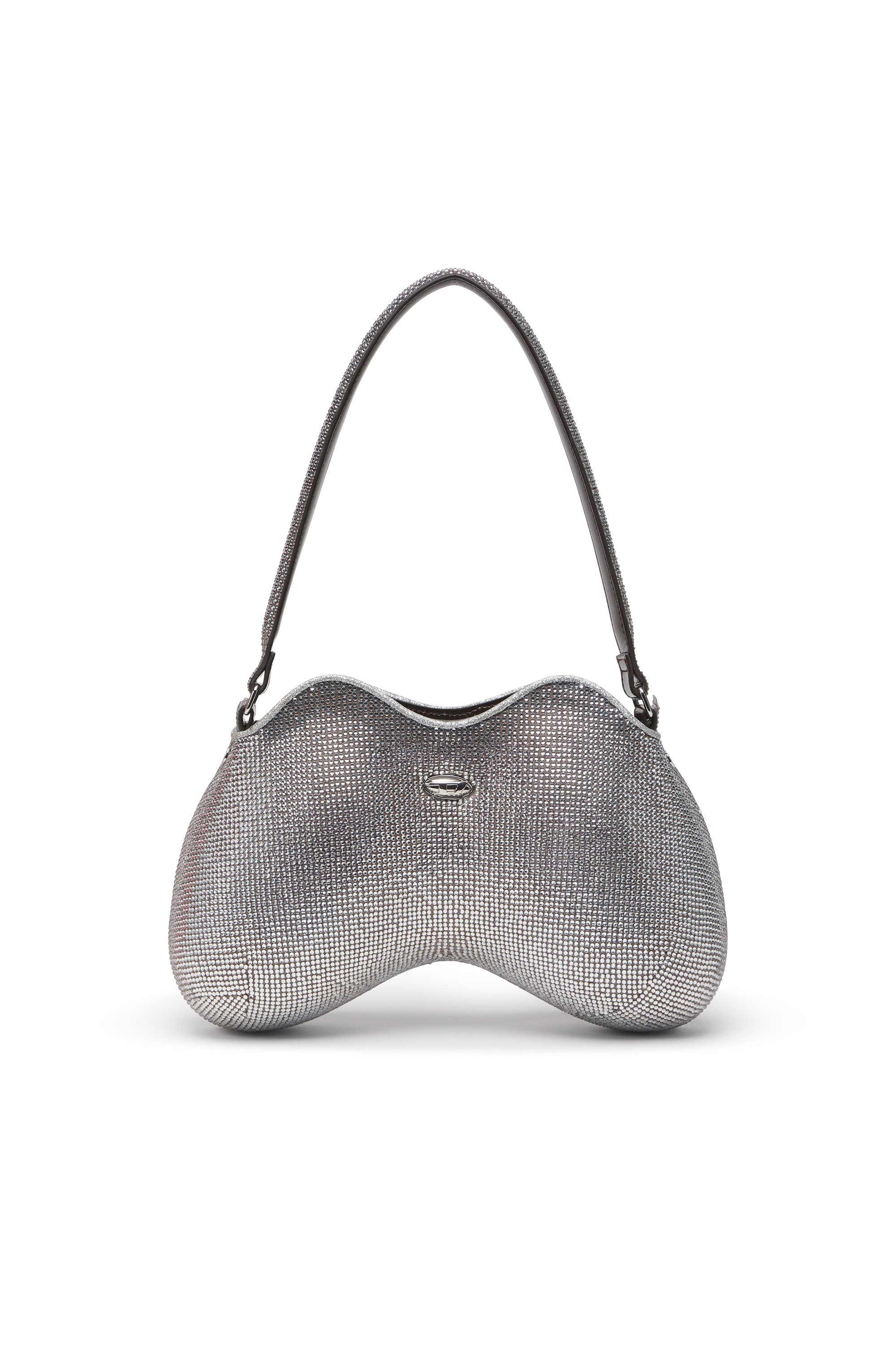 Diesel - DOUBLE-D SHOULDER, Female's Double-D-Shoulder bag with all-over crystals in シルバー - 2