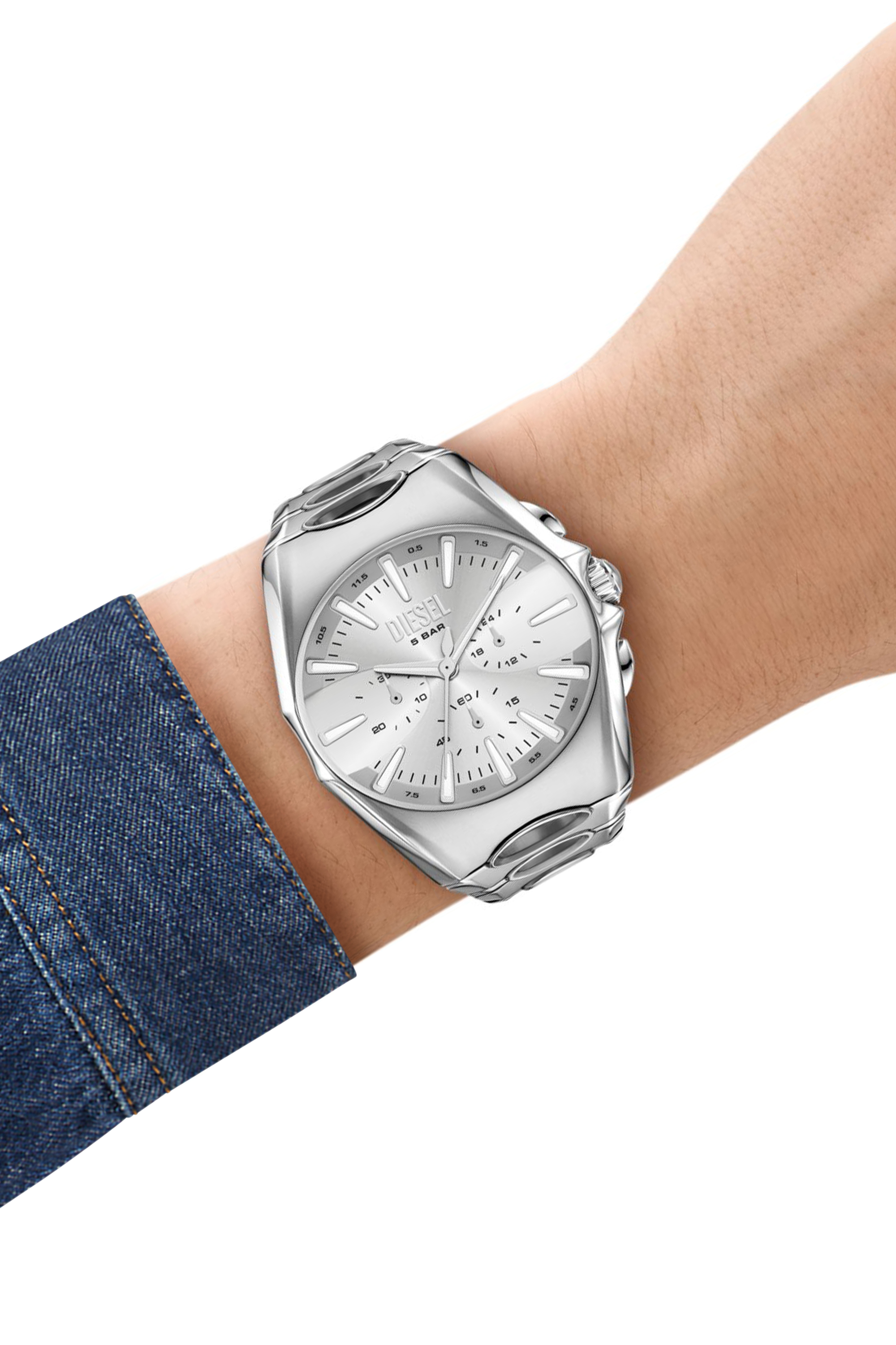 Diesel - DZ4694 WATCH, Male's D-Curve stainless steel watch in シルバー - 4