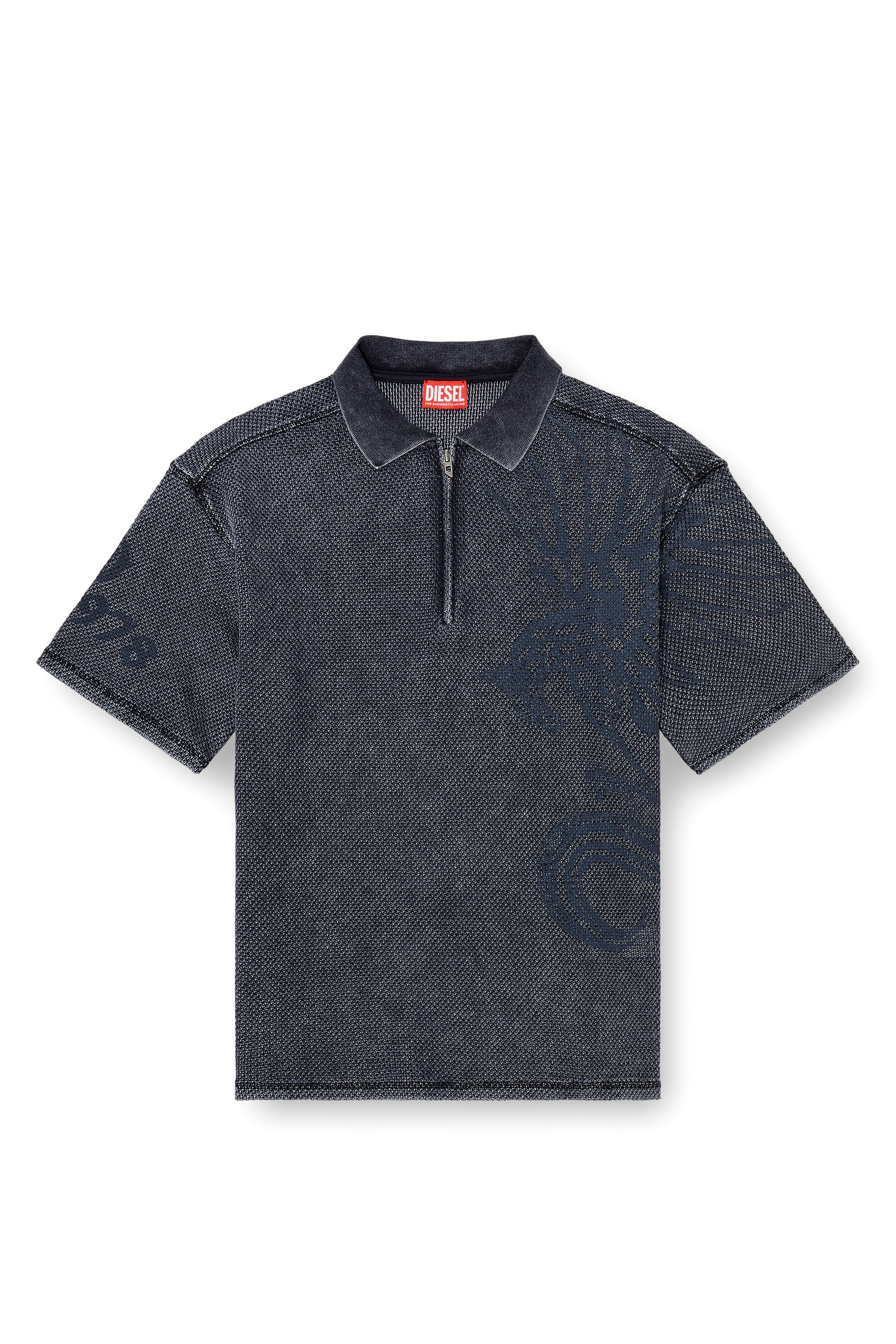 Diesel - T-ERRY-ZIP, Male's ポロシャツ in ダークグレー - 2