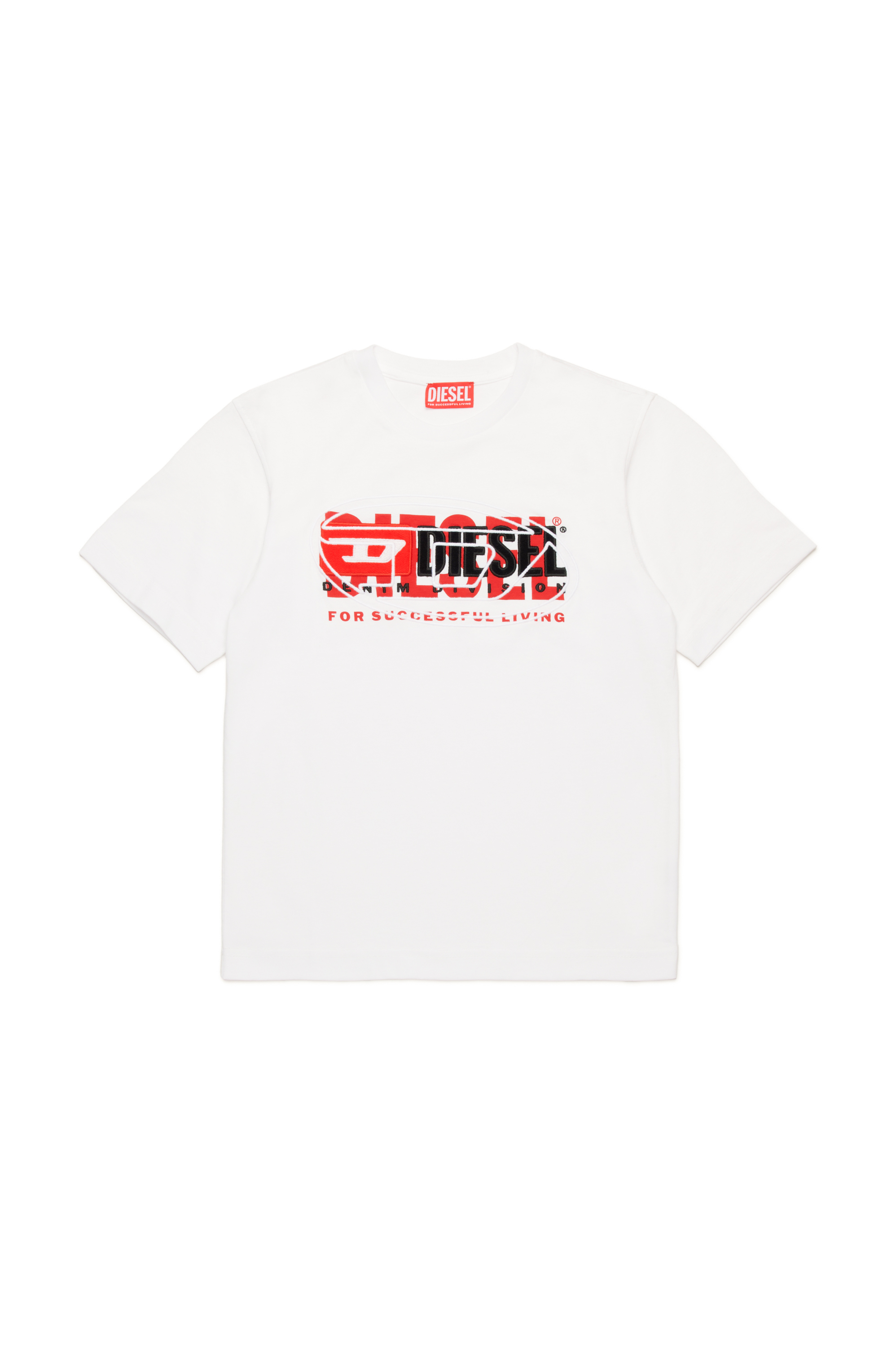 Diesel - TBOXT OVER, Male's T-shirt with superimposed logos in ホワイト - 1