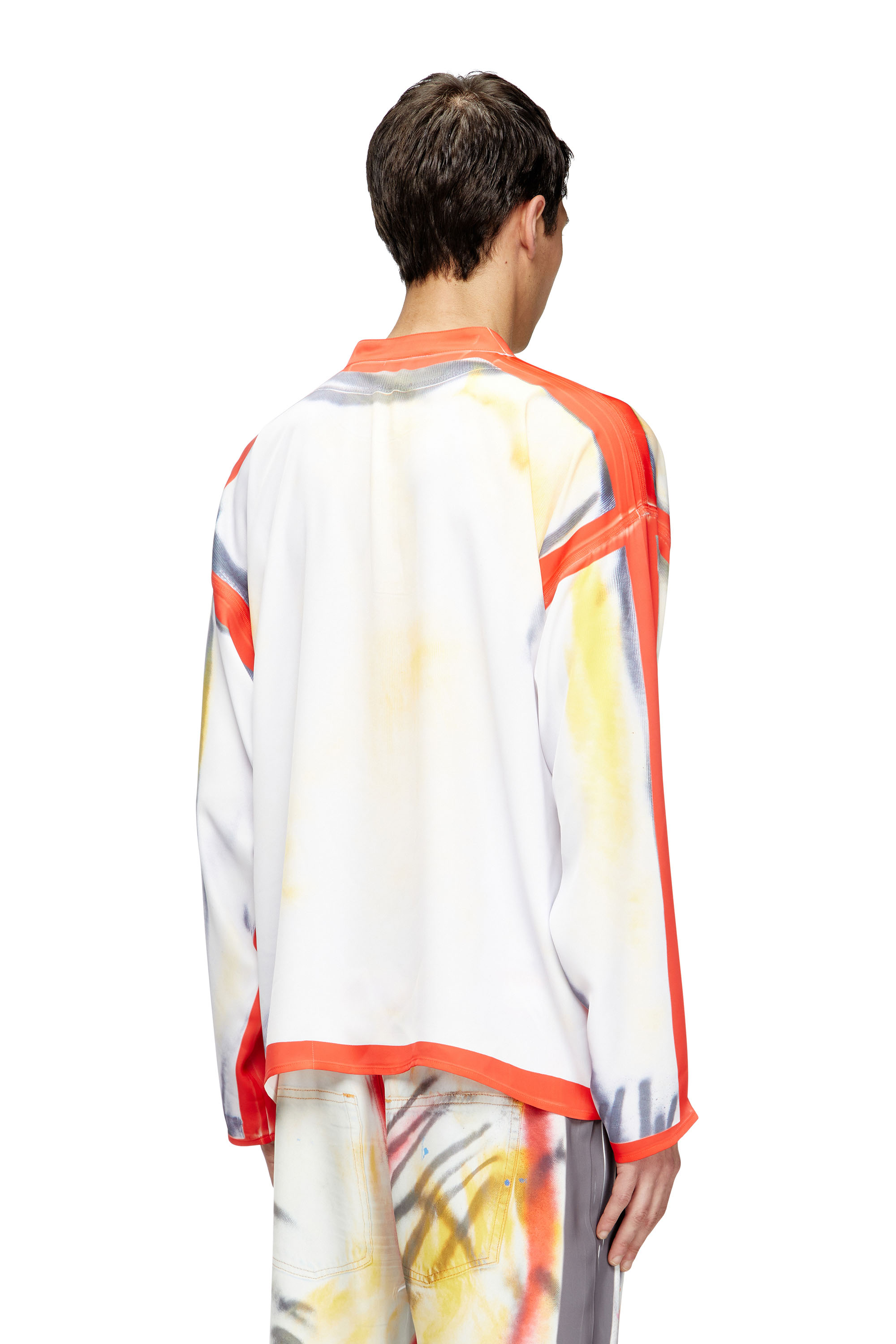 Diesel - T-OLAVI-A-SER-GRAFFITI-USA, Unisex's Henley top with graffiti print in レッド/ホワイト - 3