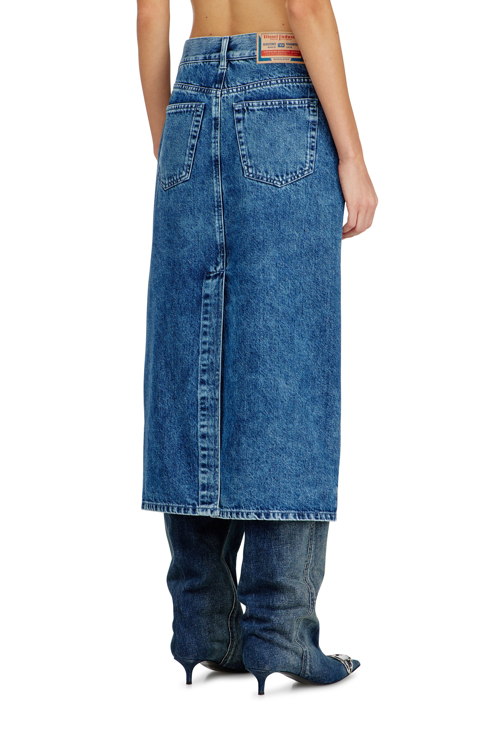 Diesel - DE-SKYE-S1, Female's デニムスカート in ブルー - 4