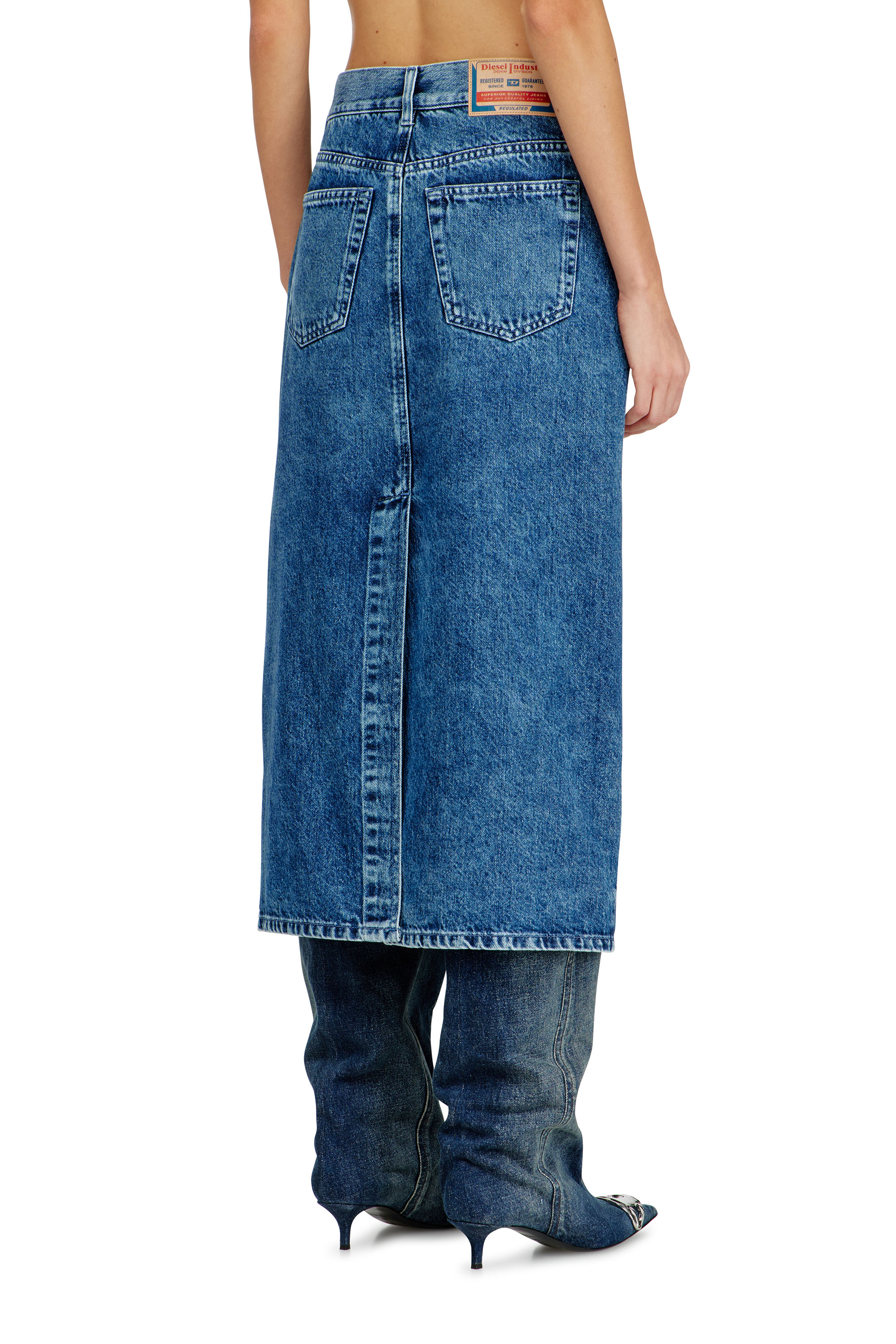 Diesel - DE-SKYE-S1, Female's デニムスカート in ブルー - 4