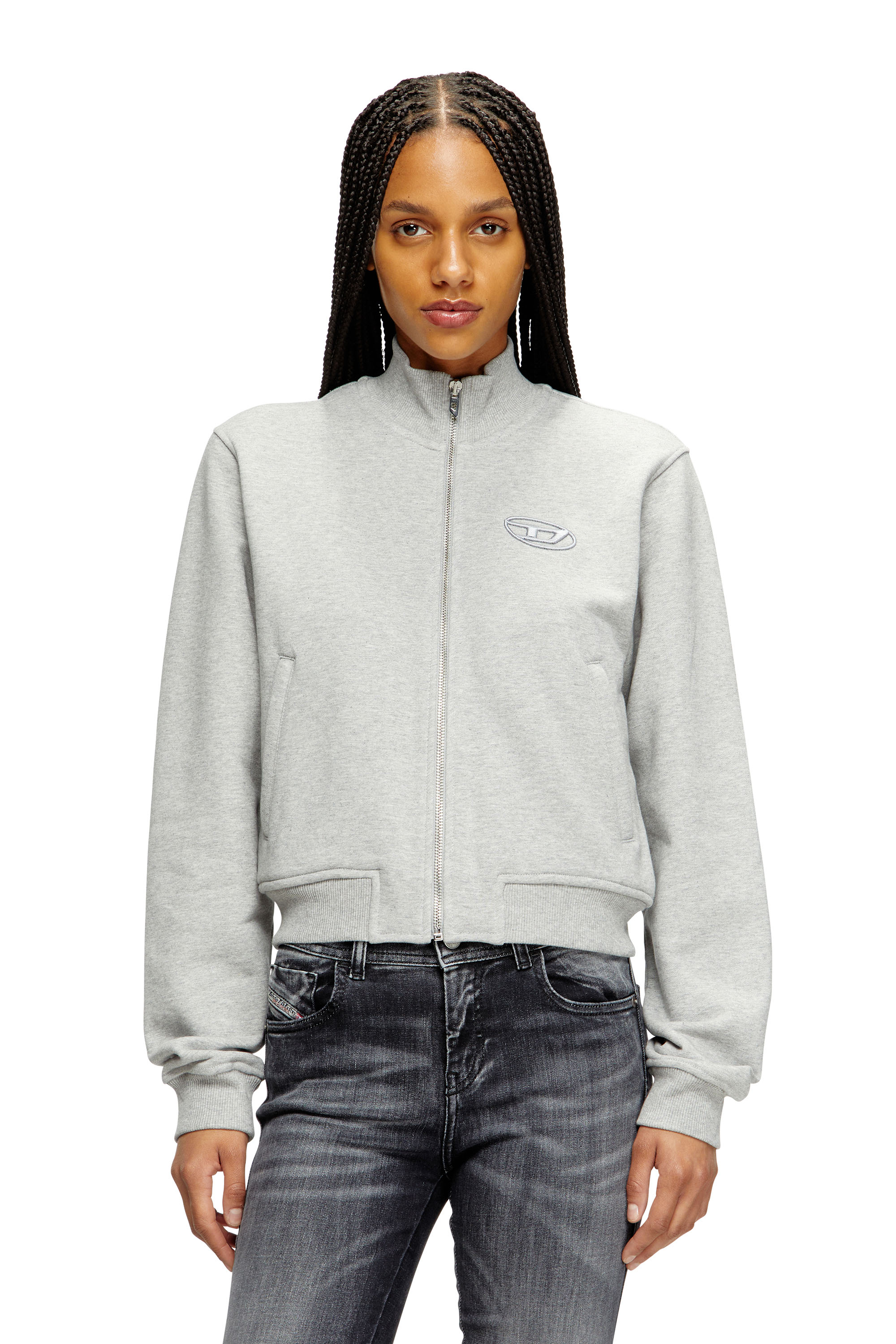 Diesel - F-FLACIN-J1, Female's Sweatshirt with Oval D logo in グレー - 1