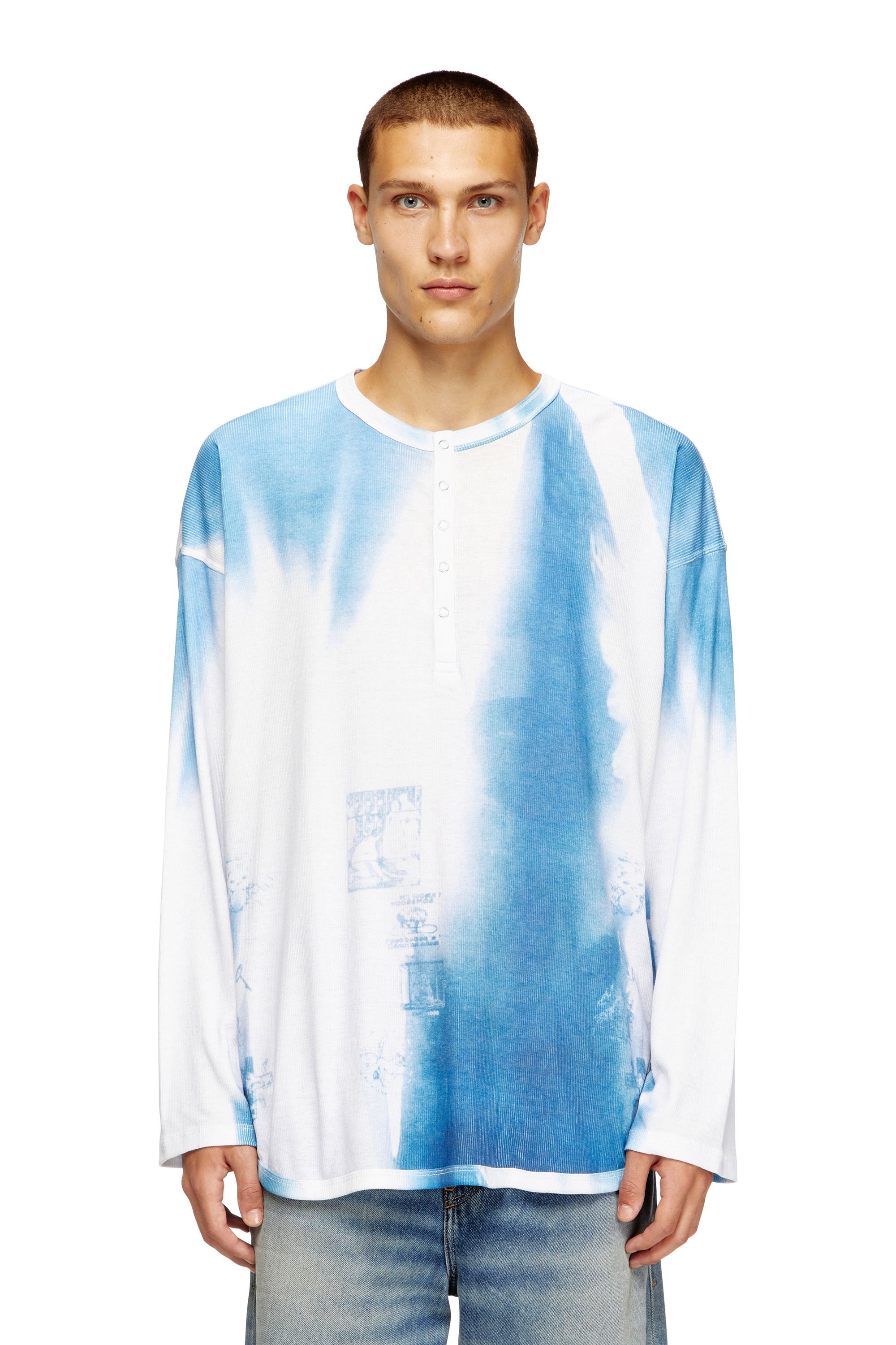 Diesel - T-ALLAN, Male's 長袖トップ in ブルー/ホワイト - 3