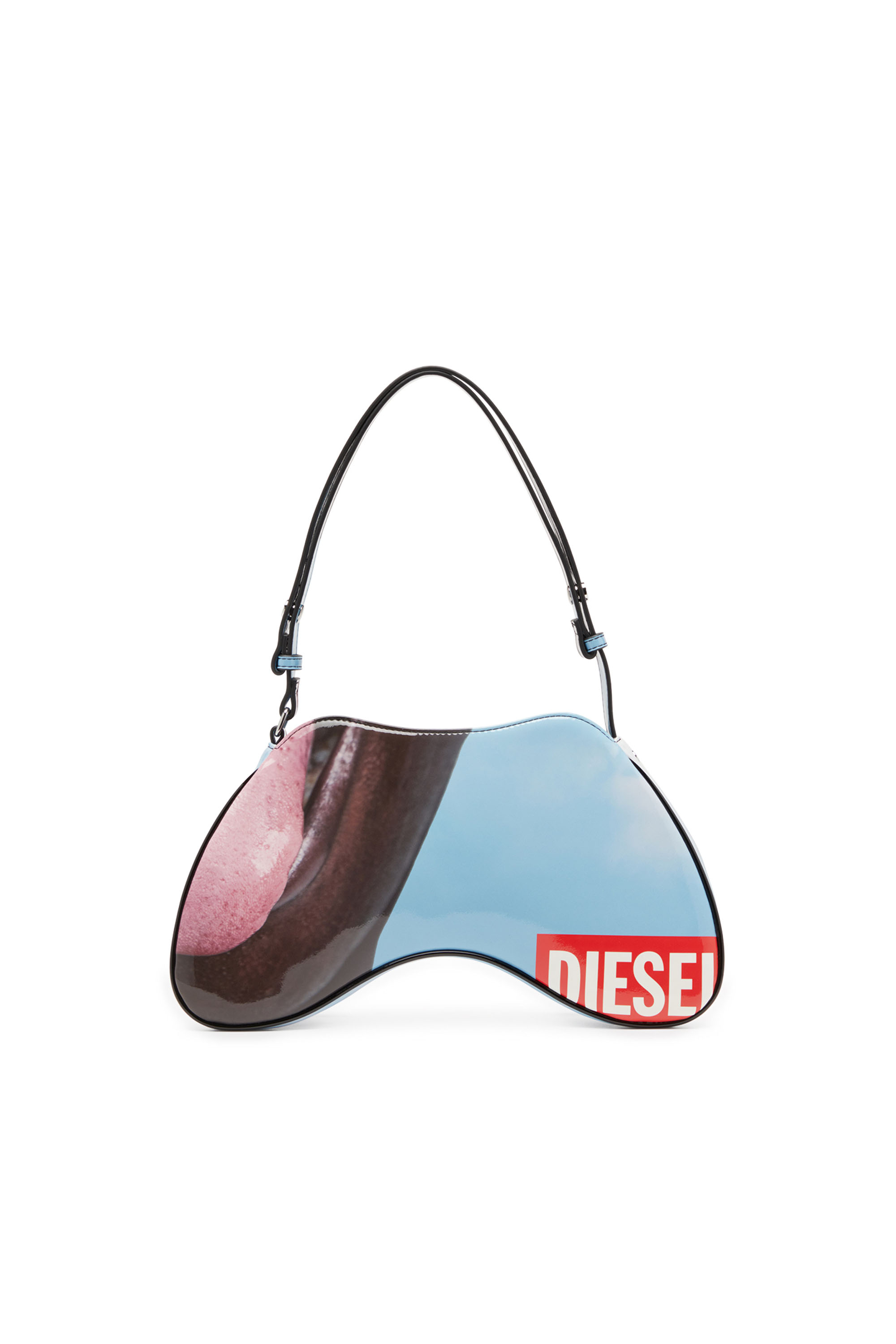 Diesel - PLAY SHOULDER, Female's プリントPUショルダーバッグ in マルチカラー/ブルー - 2