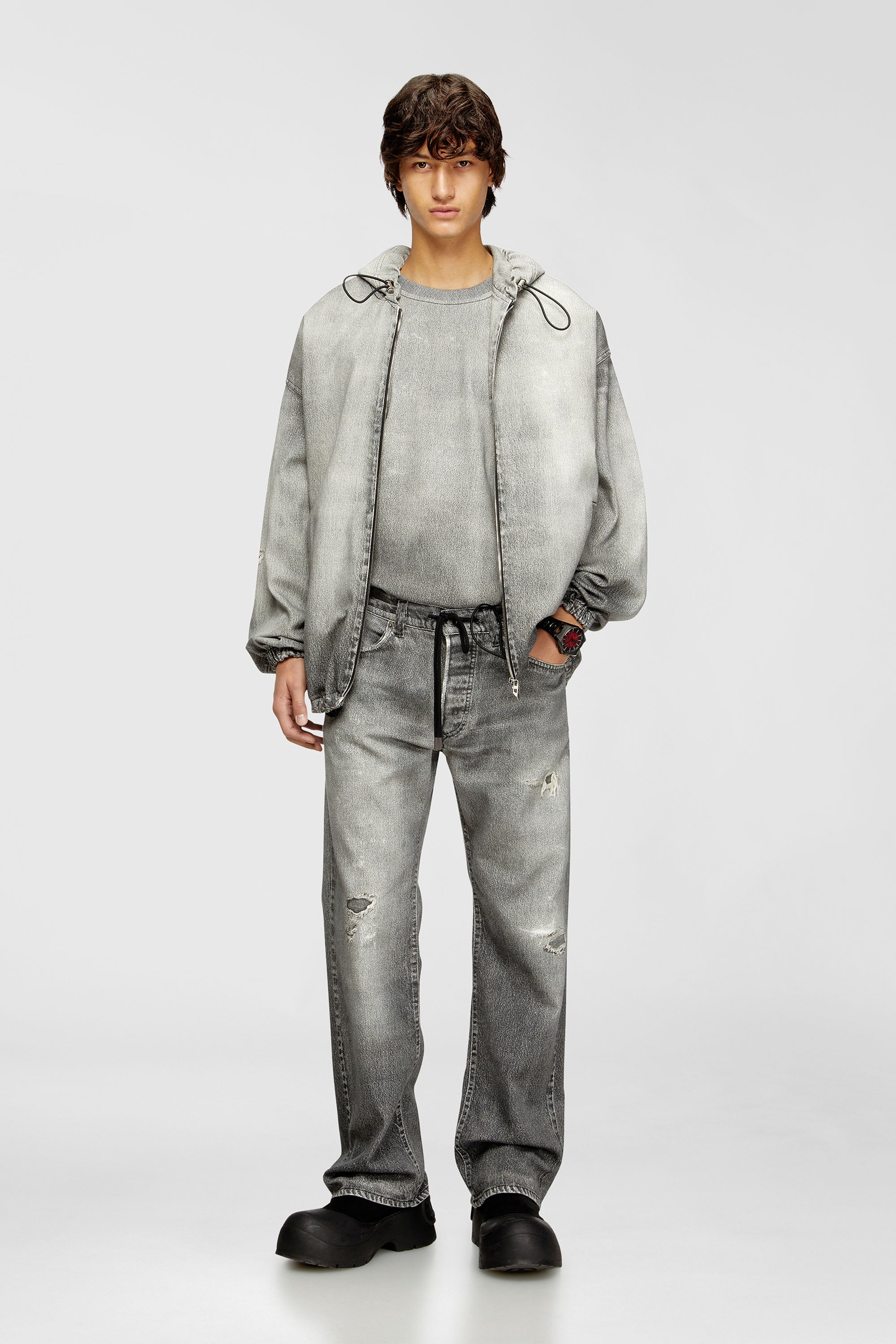 Diesel - Male's Relaxed 2080 D-Reel Joggjeans&reg; 068US, グレー - 1