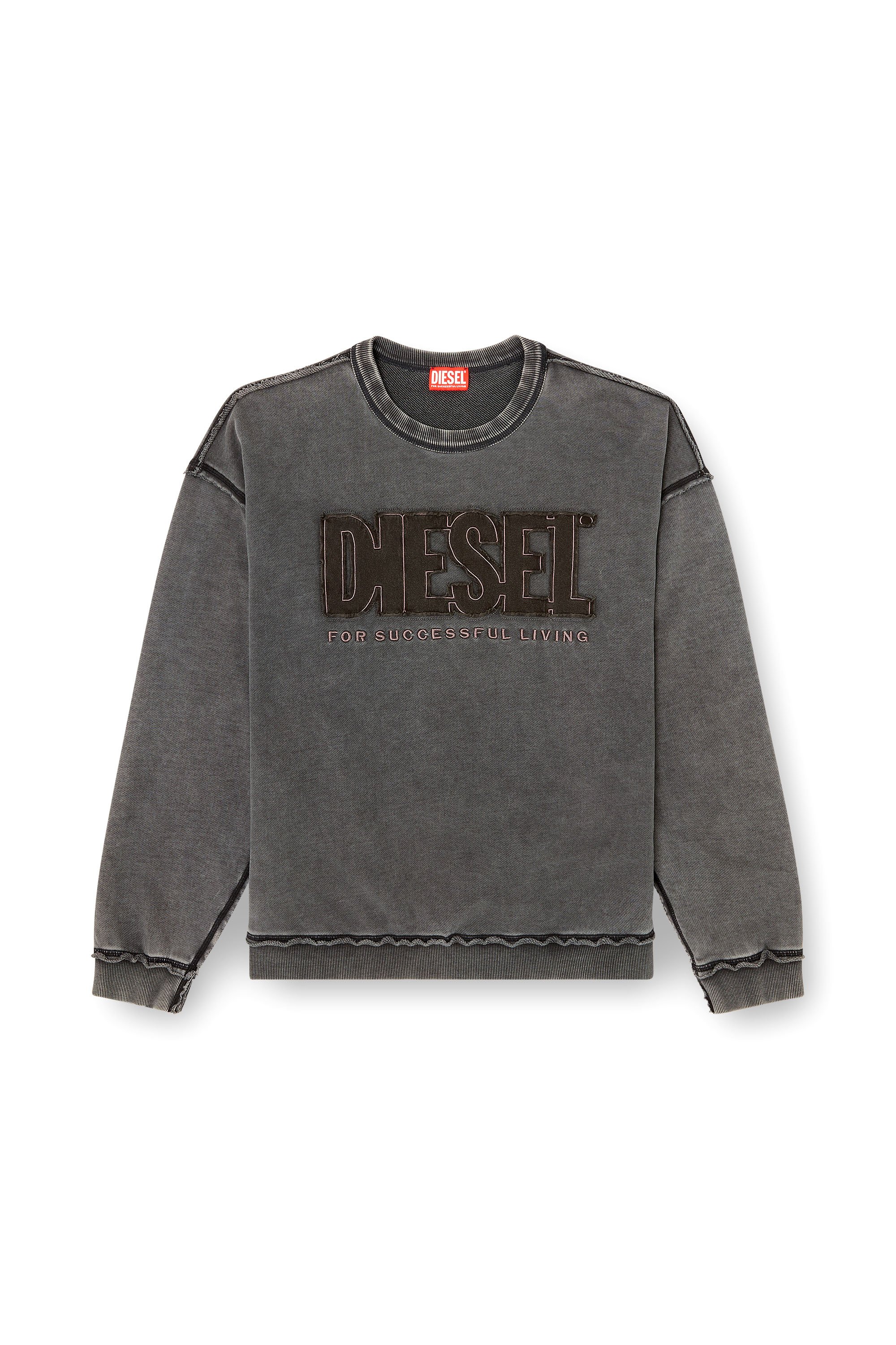 Diesel - S-BOXT-RAW-V1, Male's プルオーバースウェット in ダークグレー - 3