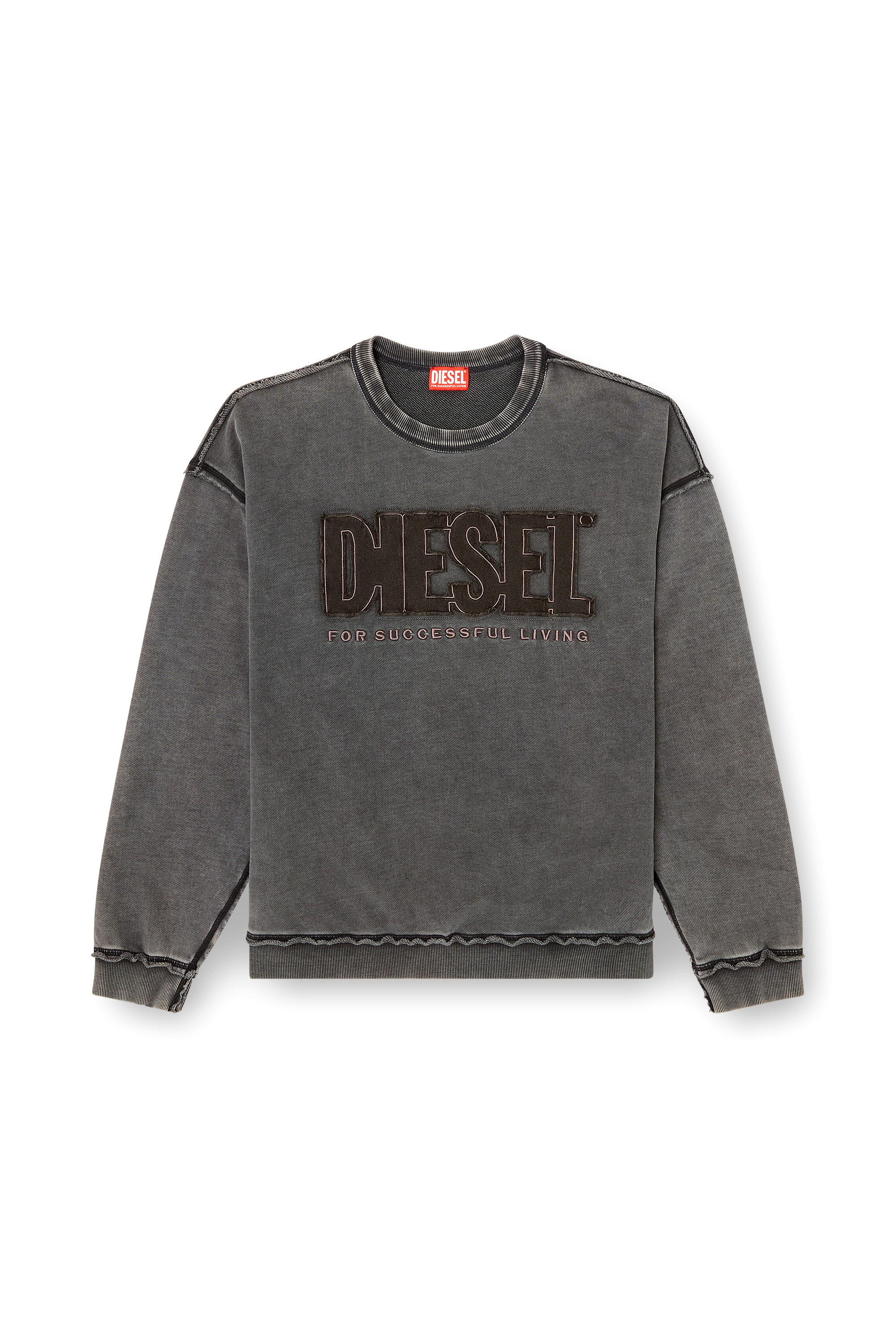 Diesel - S-BOXT-RAW-V1, Male's プルオーバースウェット in ダークグレー - 2