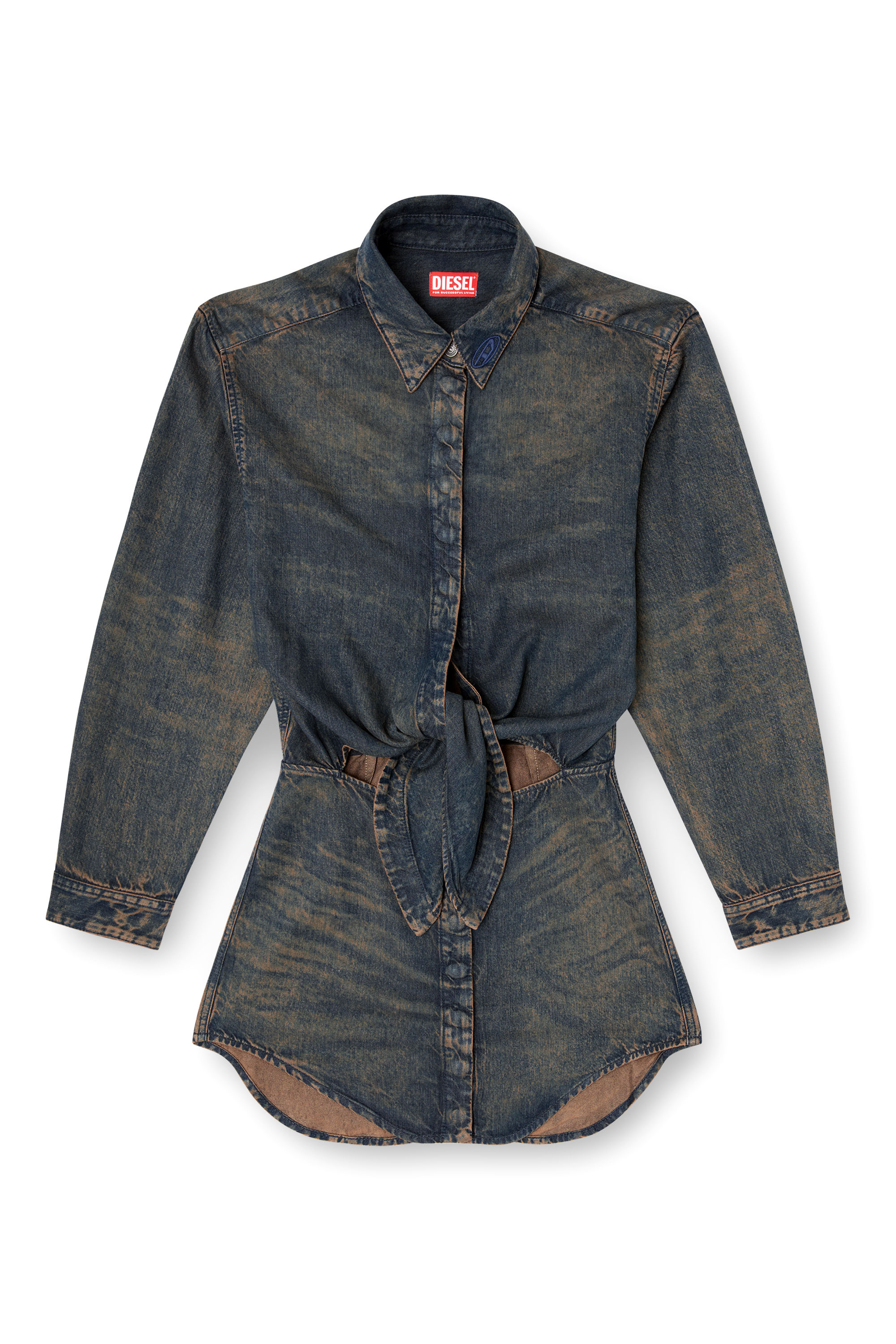 Diesel - DE-SUSAN-S, Female's Dress in fluid denim in ダークブルー - 5