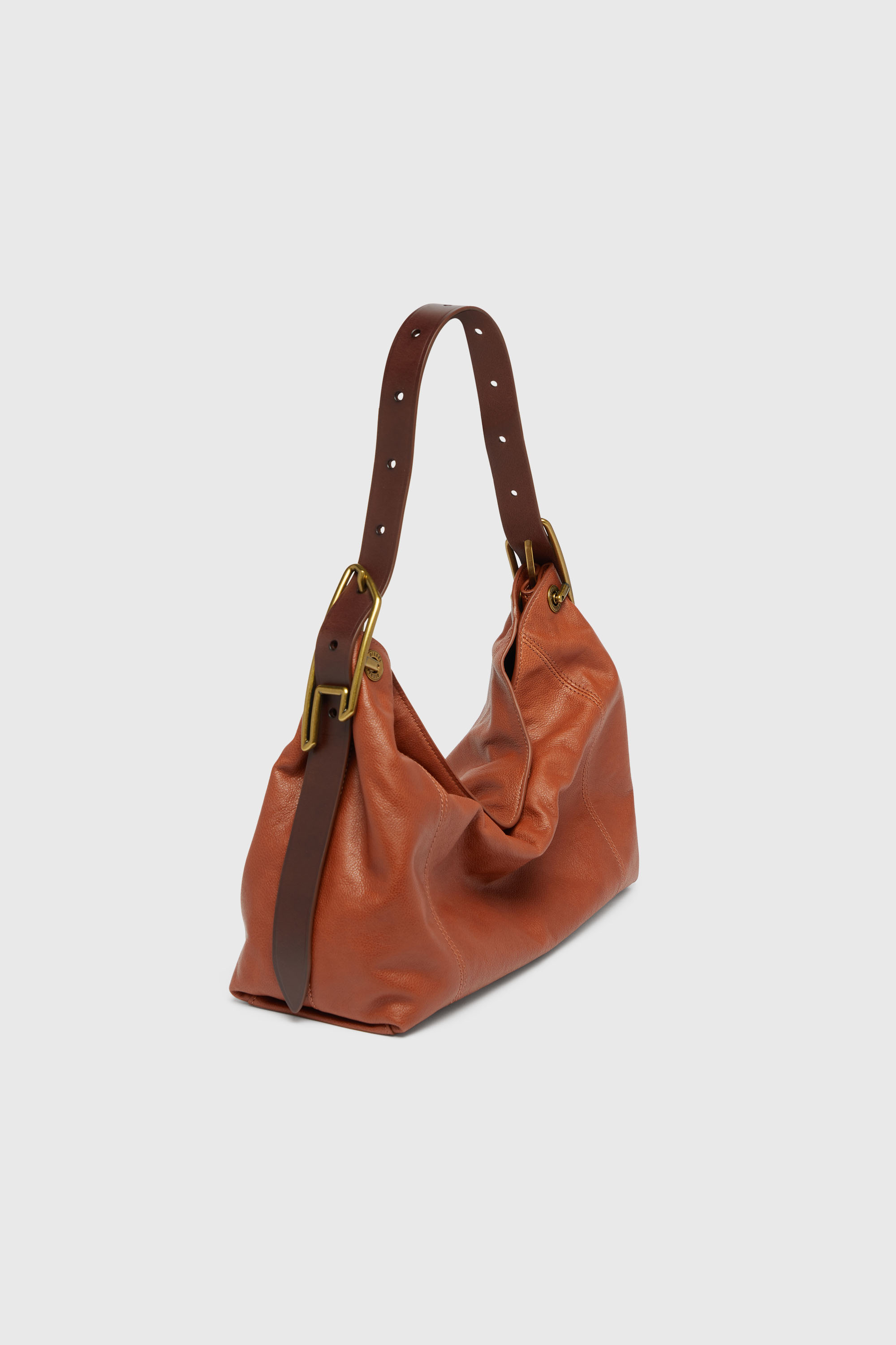 Diesel - D-LINE HOBO S, Female's D-Line-Shoulder bag in shiny leather in ブラウン - 7