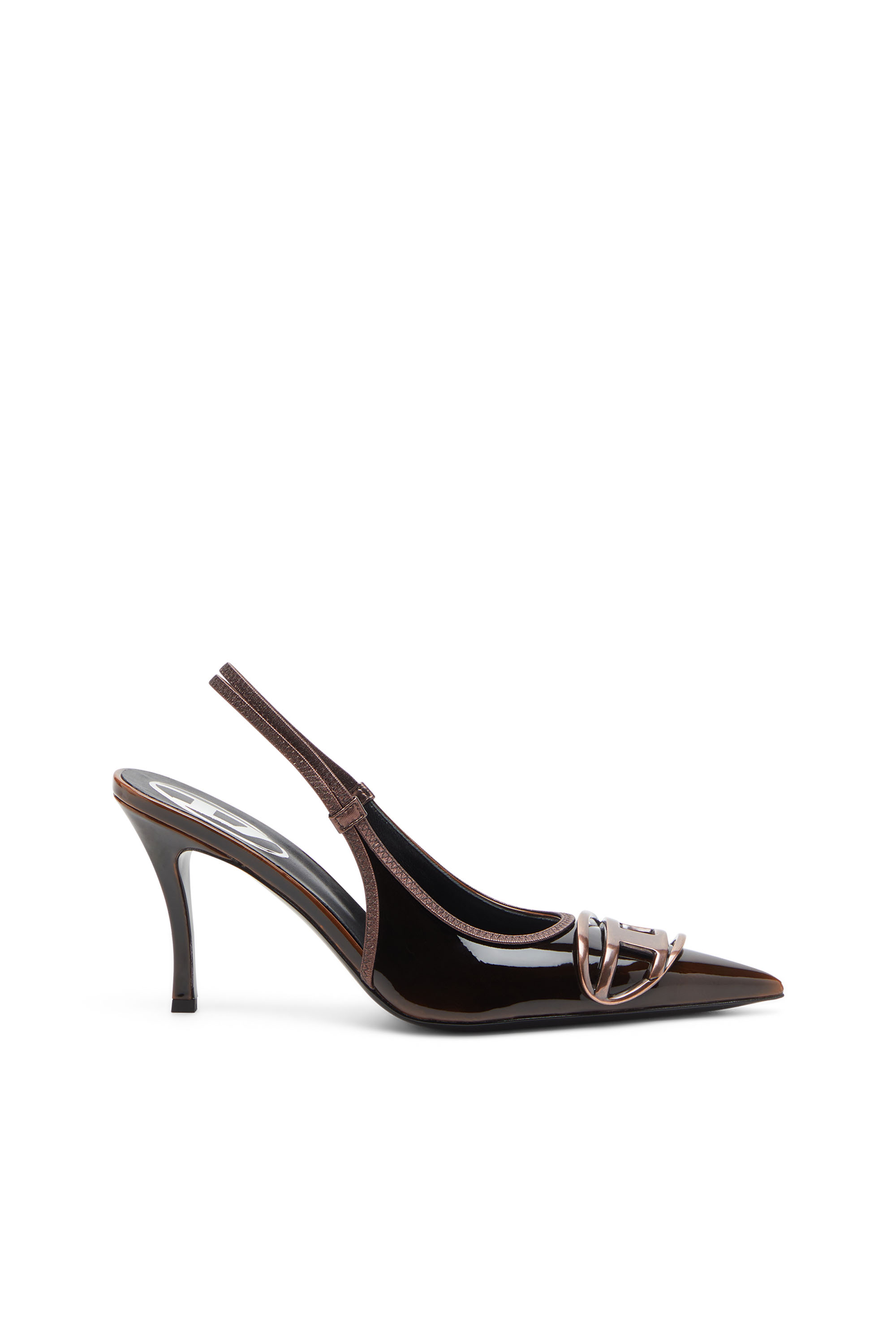 Diesel - D-VENUS SB, Female's D-Venus-Patent slingback pumps with dégradé effect in ブルー/ブラウン - 1