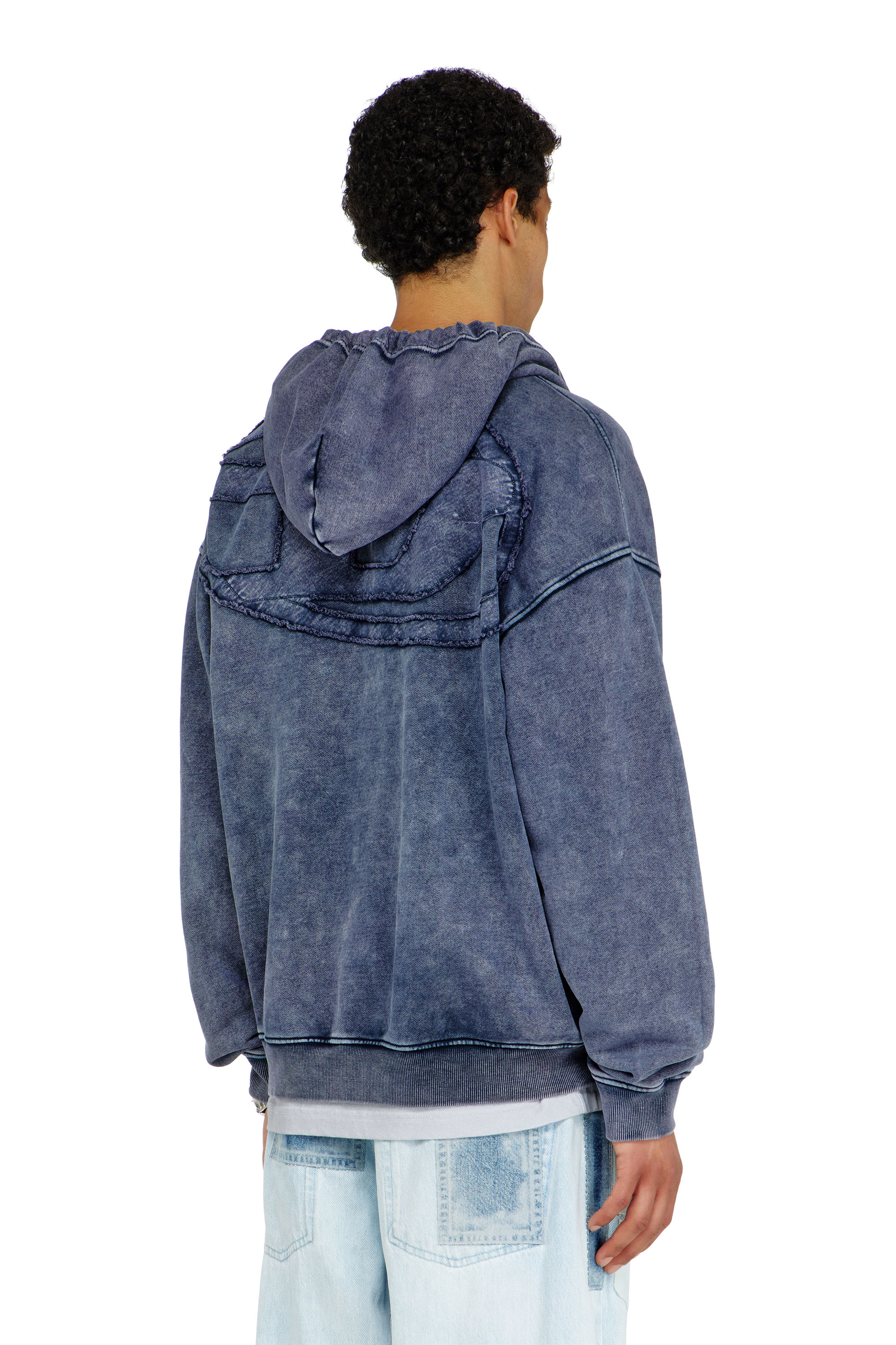 Diesel - S-BOXT-HOOD-ZIP-DEN, Male's ジップアップパーカー in ブルー - 4