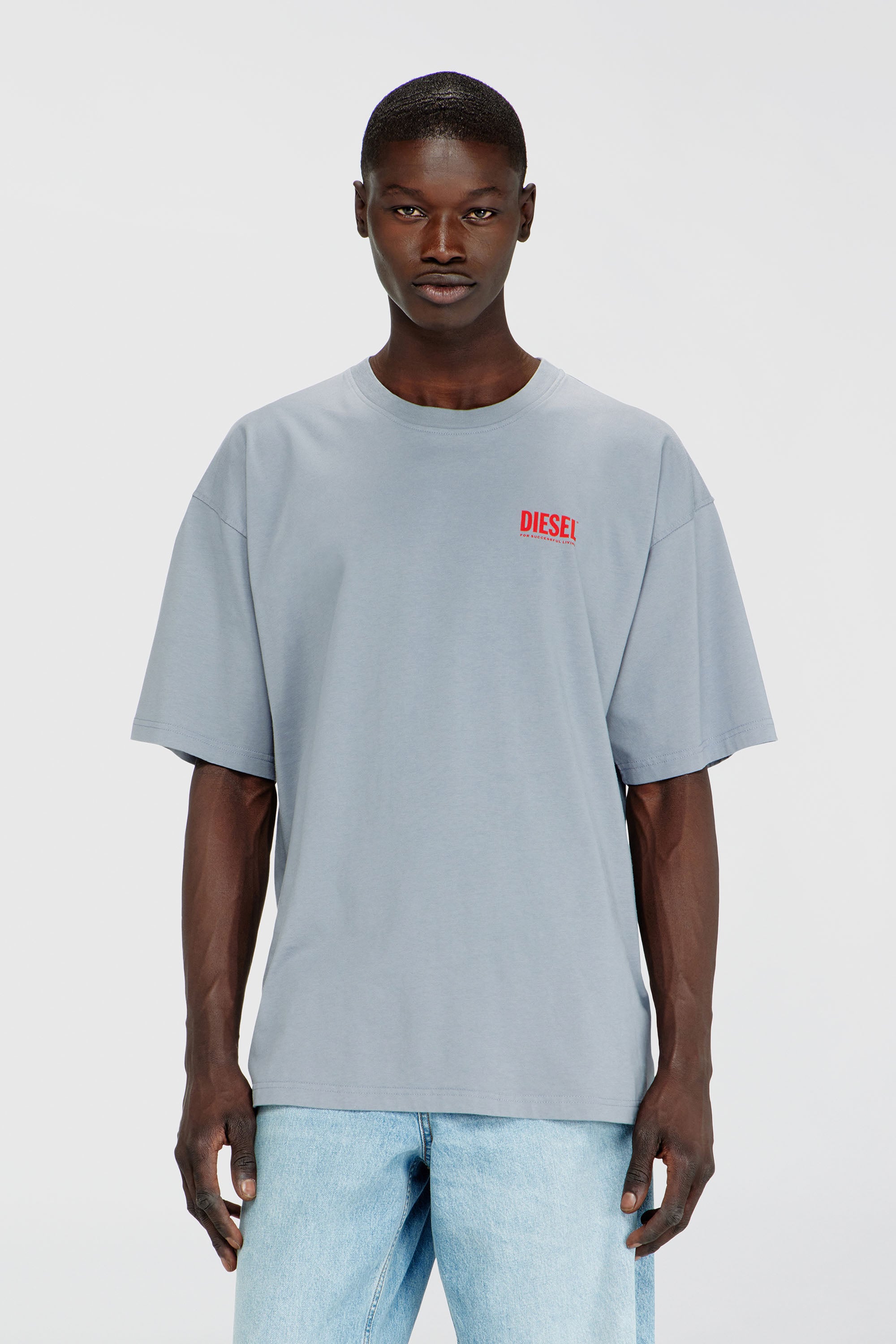 Diesel - T-BOXT-BISK, Male's Tシャツ in ライトグレー - 1