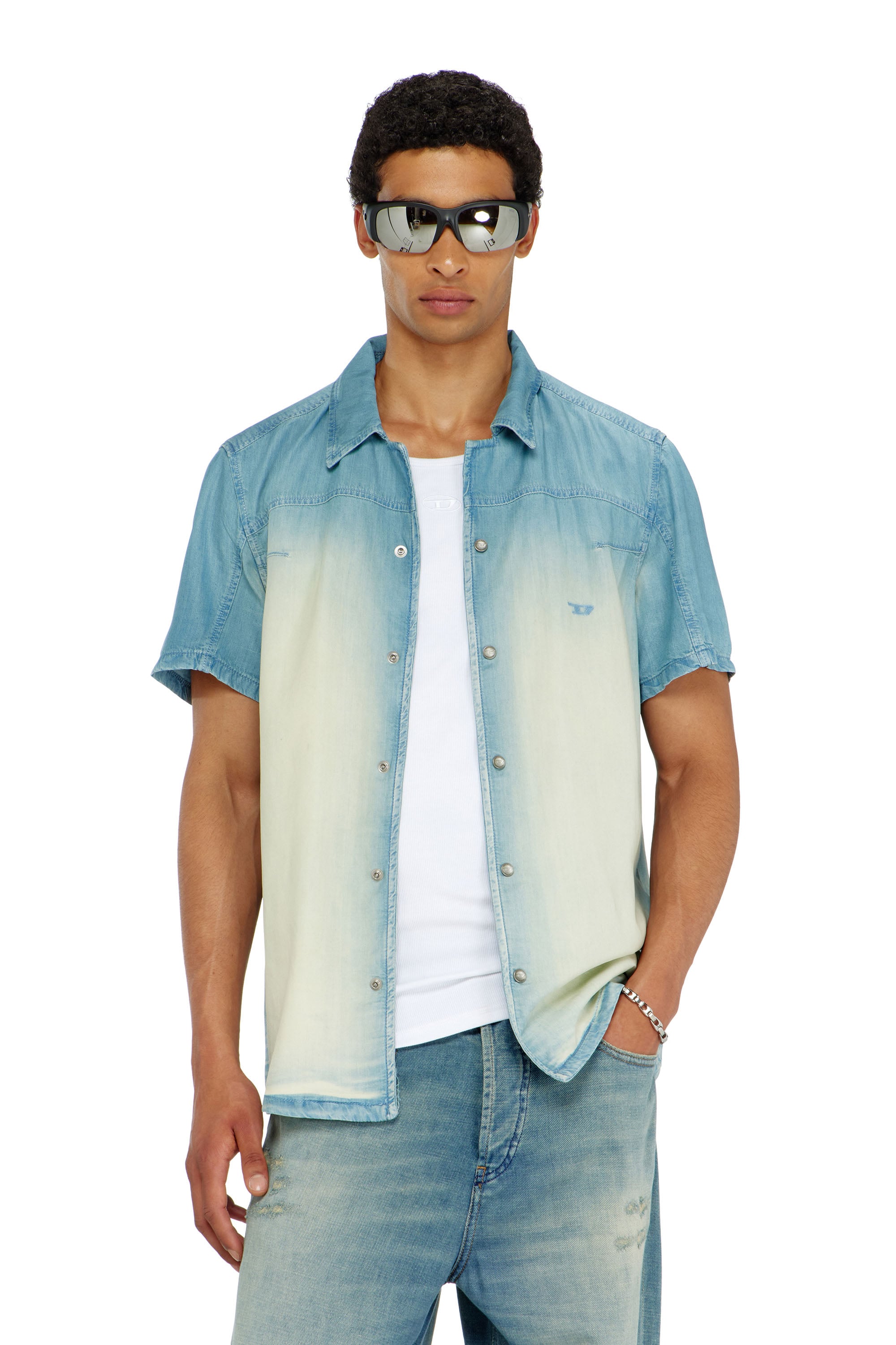 Diesel - D-CLARIVO-S, Male's デニムシャツ in ライトブルー - 1