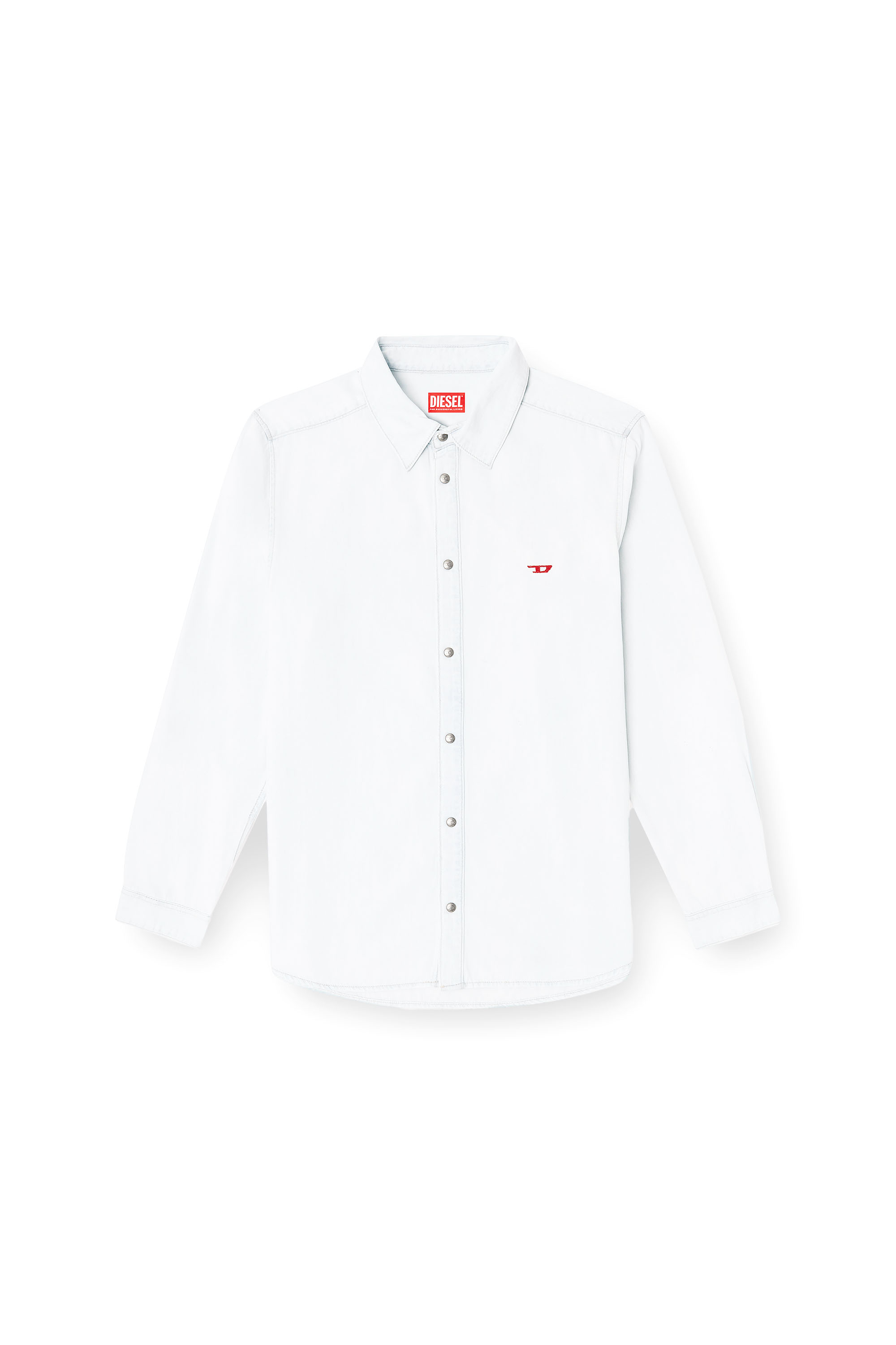 Diesel - D-SIMPLY, Male's Shirt in bleach-effect denim in ライトブルー - 3