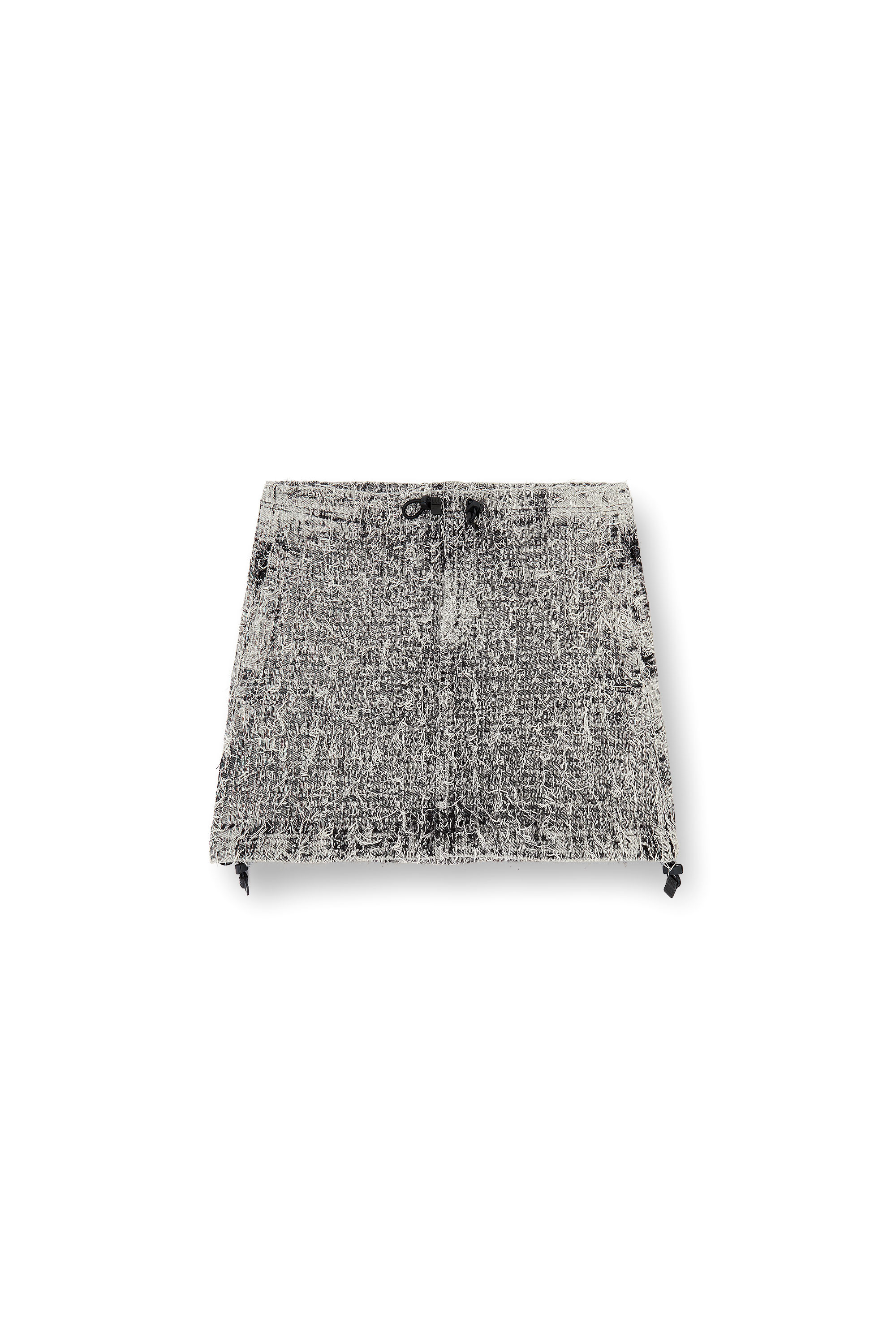 Diesel - DE-MINI-S, Female's Mini skirt in bouclé denim in グレー - 3