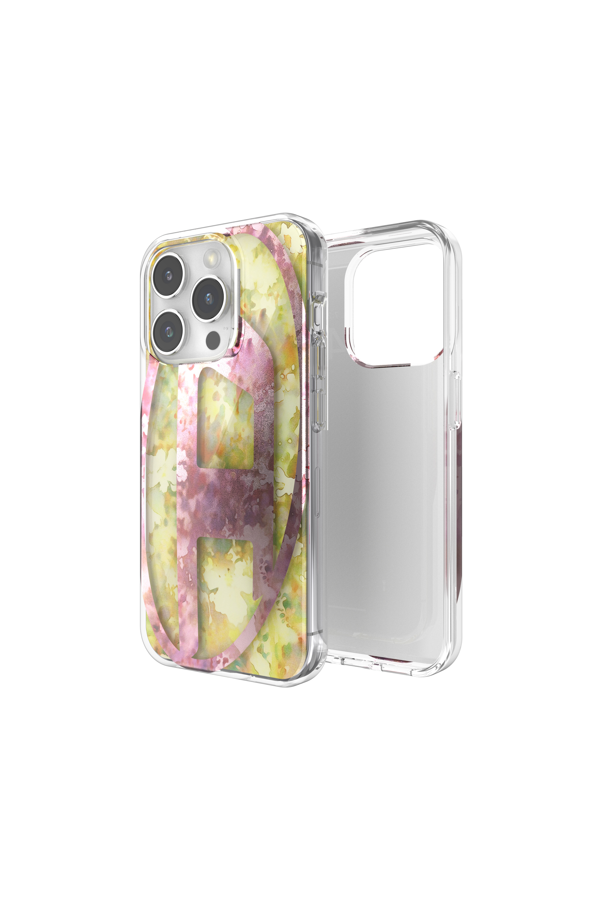 Diesel - 60056 AOP CASE, Unisex's iPhone 15 Pro in ピンク/イエロー - 1