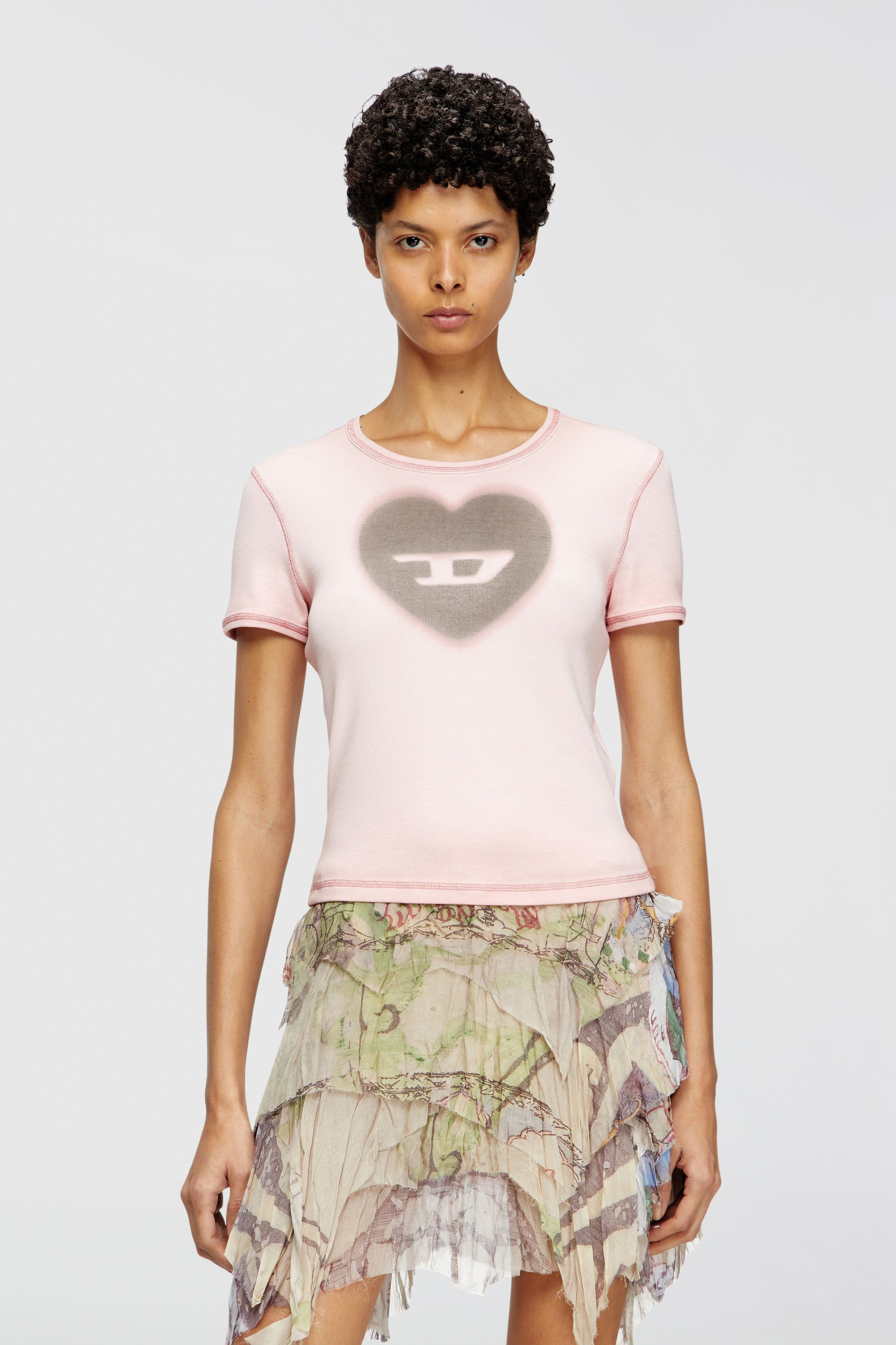 Diesel - T-ELE, Female's Tシャツ in フェースパウダー - 1