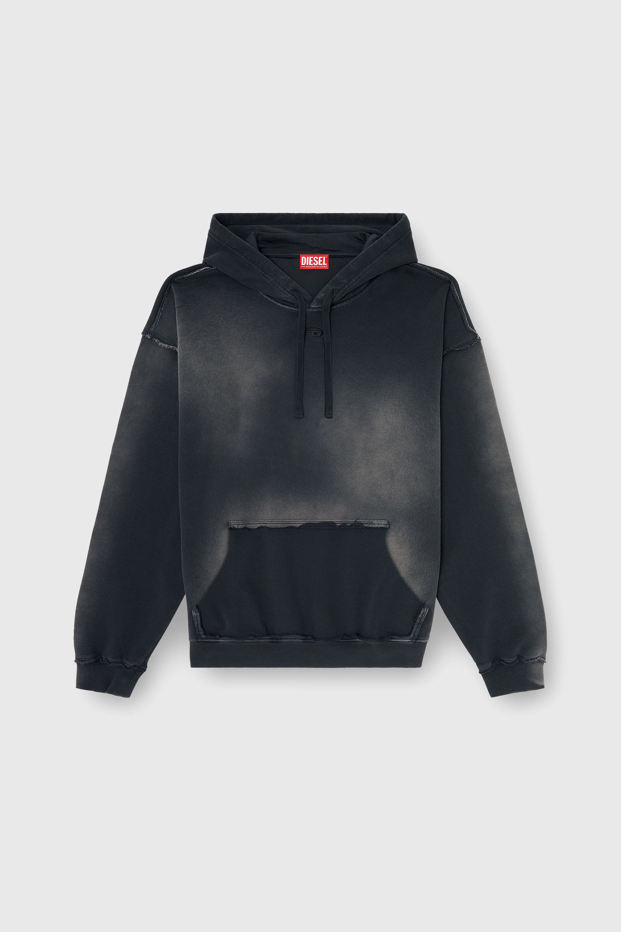 Diesel - S-POCK-HOOD, Male's プルオーバーパーカー in ブラック/グレー - 2