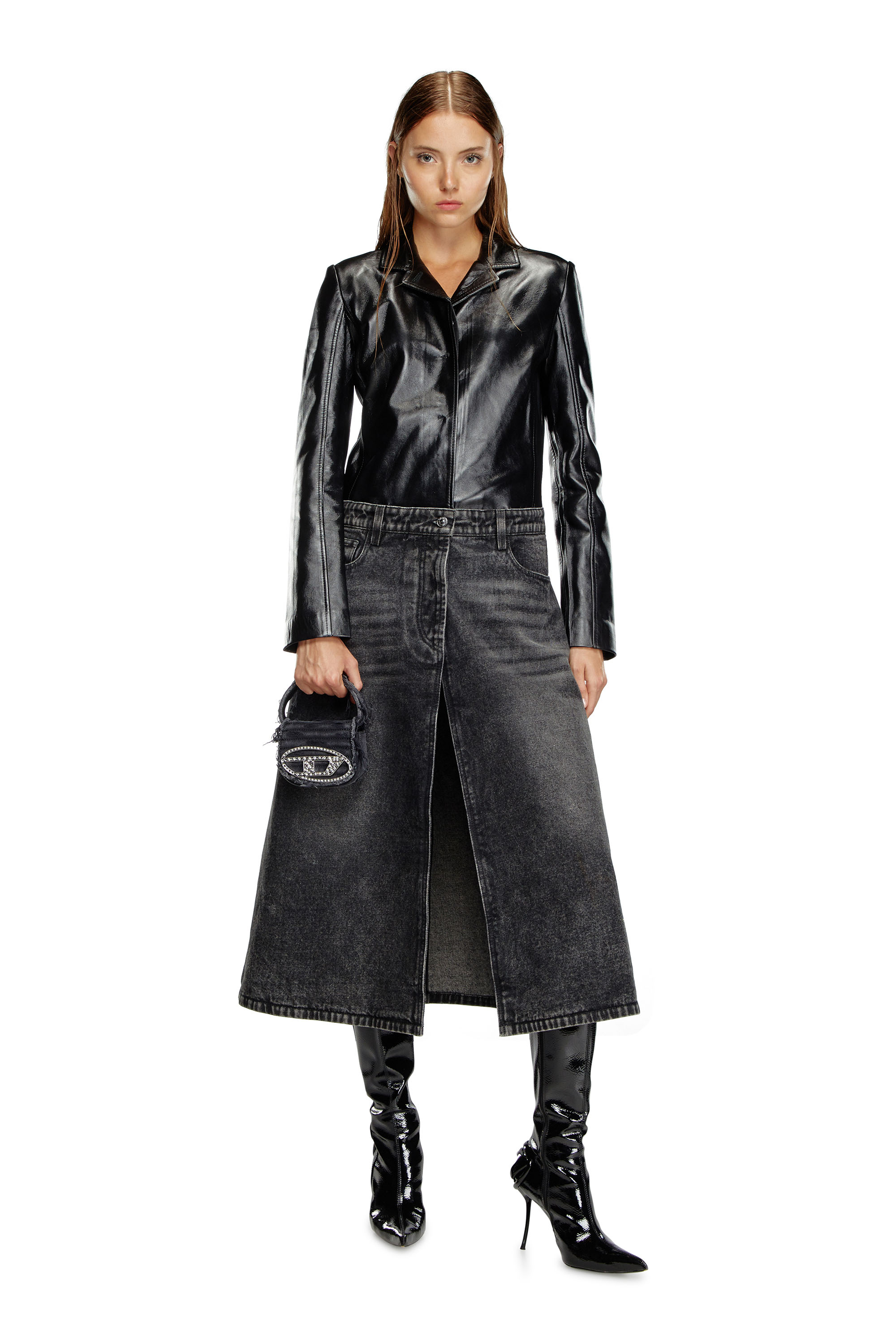 Diesel - 1DR XS, Female's 1DR XS-Iconic mini bag in canvas and leather in ブラック - 6