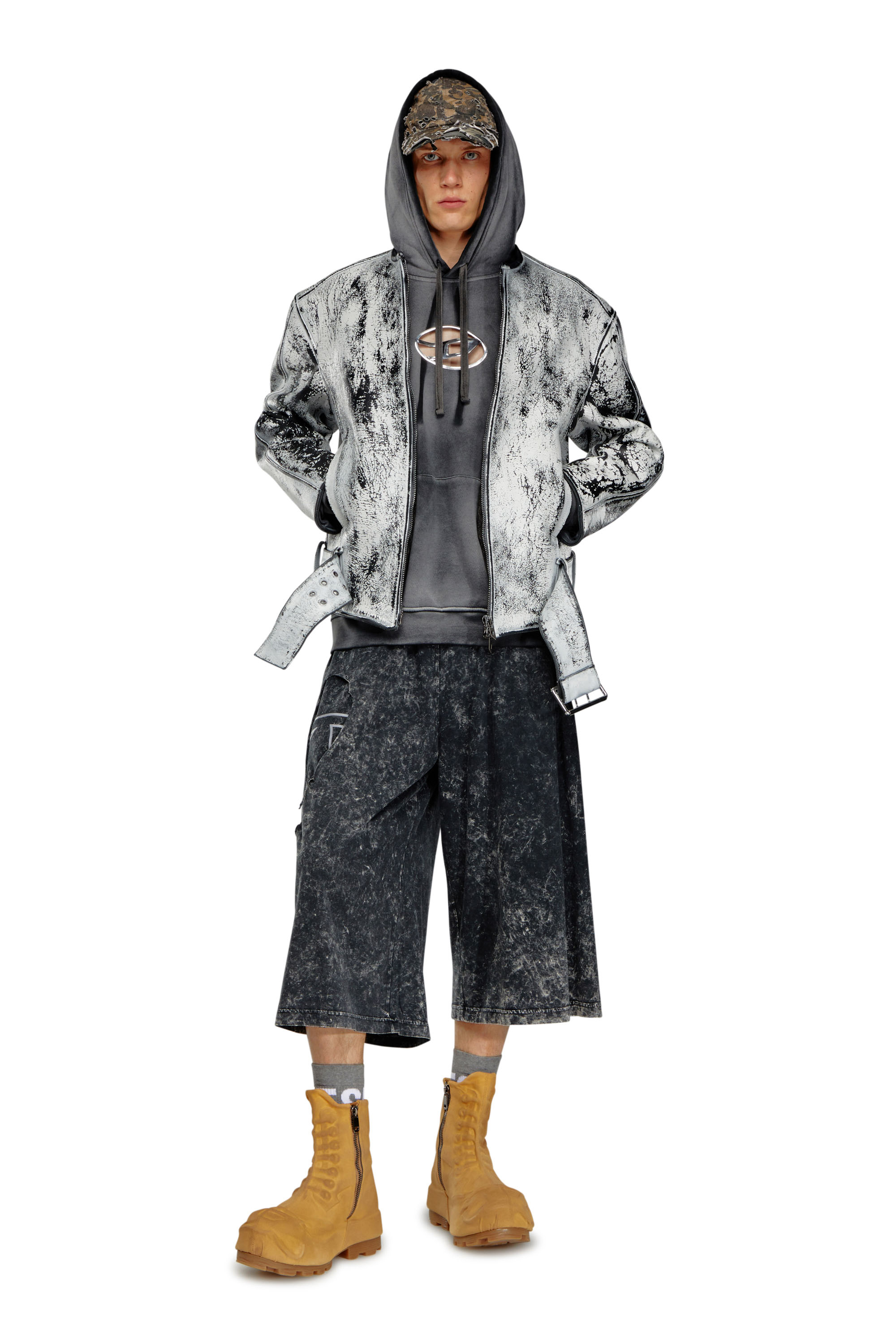 Diesel - S-ROXT-HOOD, Male's Hoodie in solarised jersey in ブラック - 1