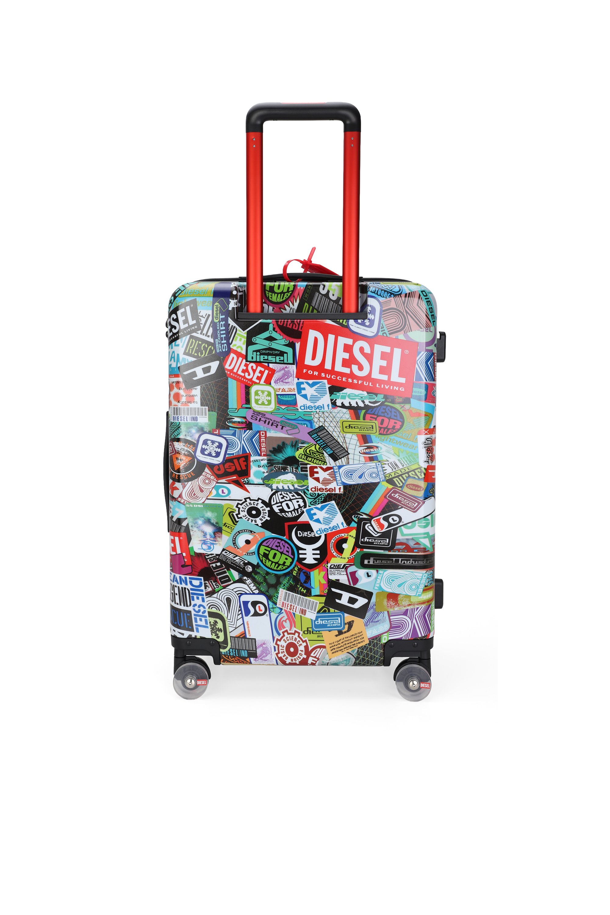 Diesel - DIESEL PC PRINTED TROLLEY-STICKERS- DSL0, Unisex's Sticker style carry‑on suitcase 24" in マルチカラー - 2