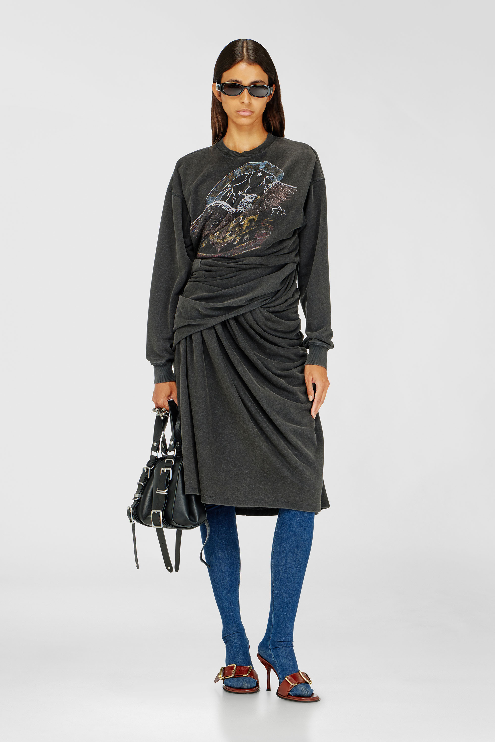 Diesel - D-NENCY, Female's Sweatshirt dress with concert graphics in null - 1