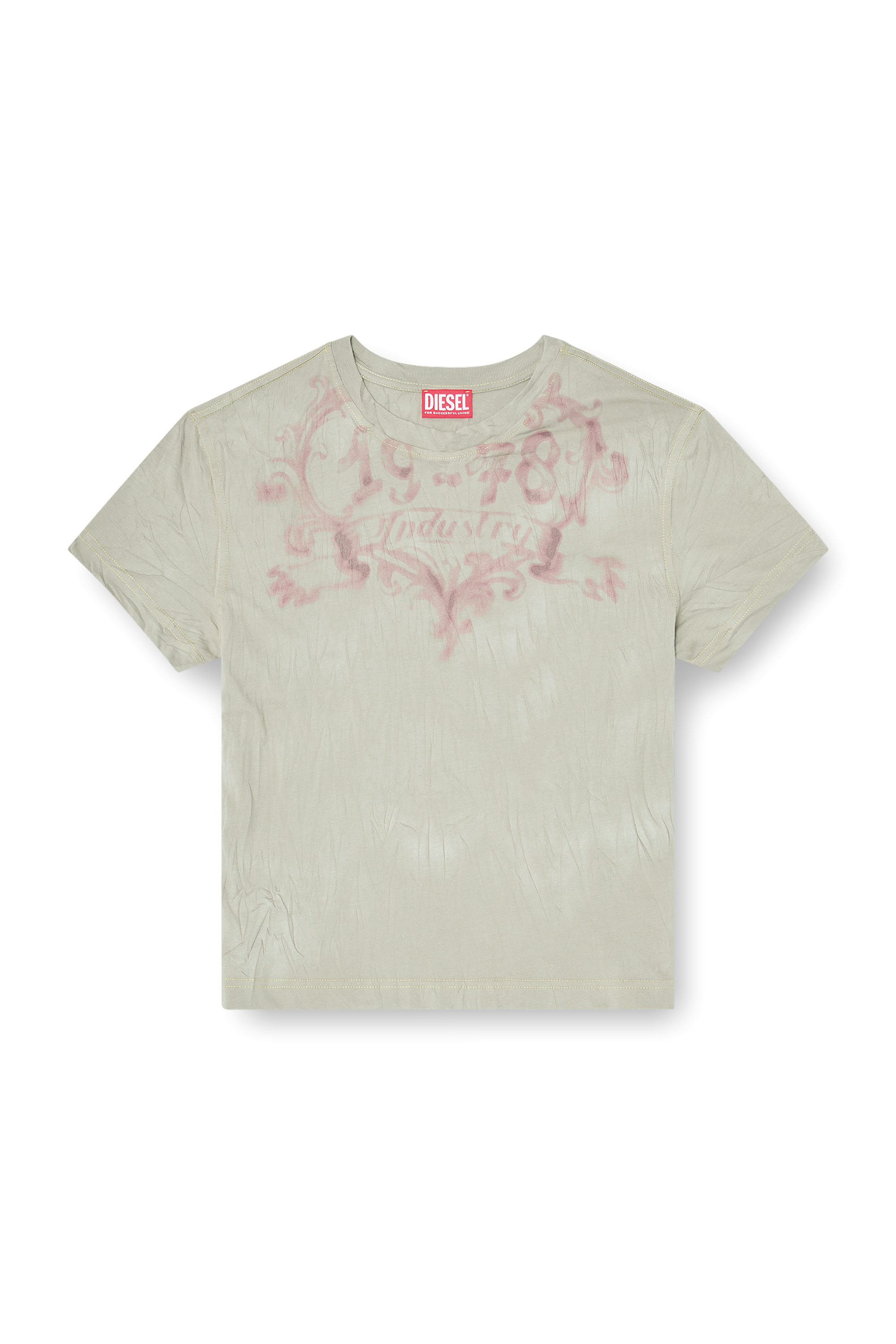 Diesel - T-ILA-AA5, Female's Tシャツ in ベージュ/ピンク - 3