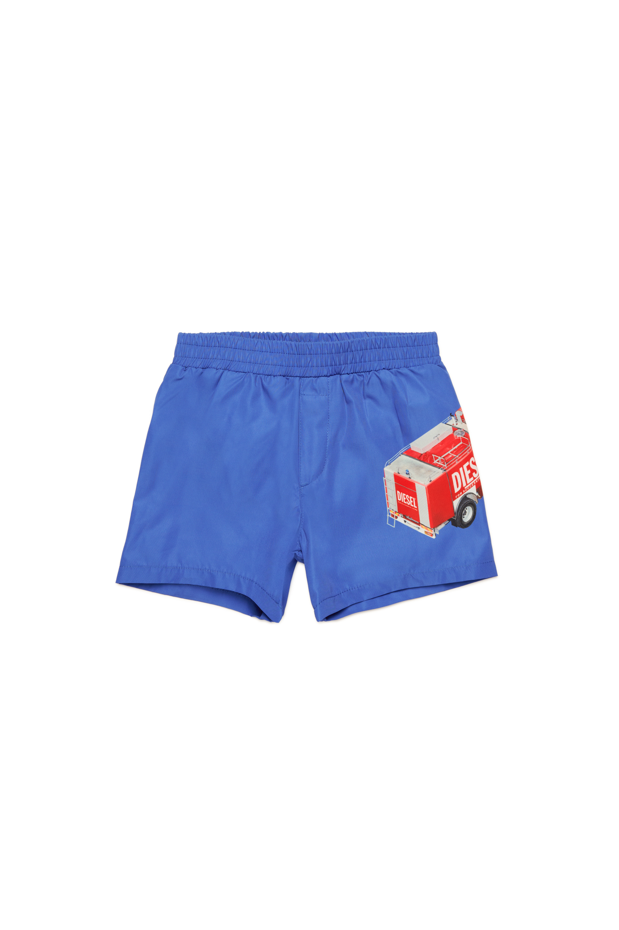 Diesel - MIPERRIB, Male's Swim shorts with fire truck print in ブルー - 1