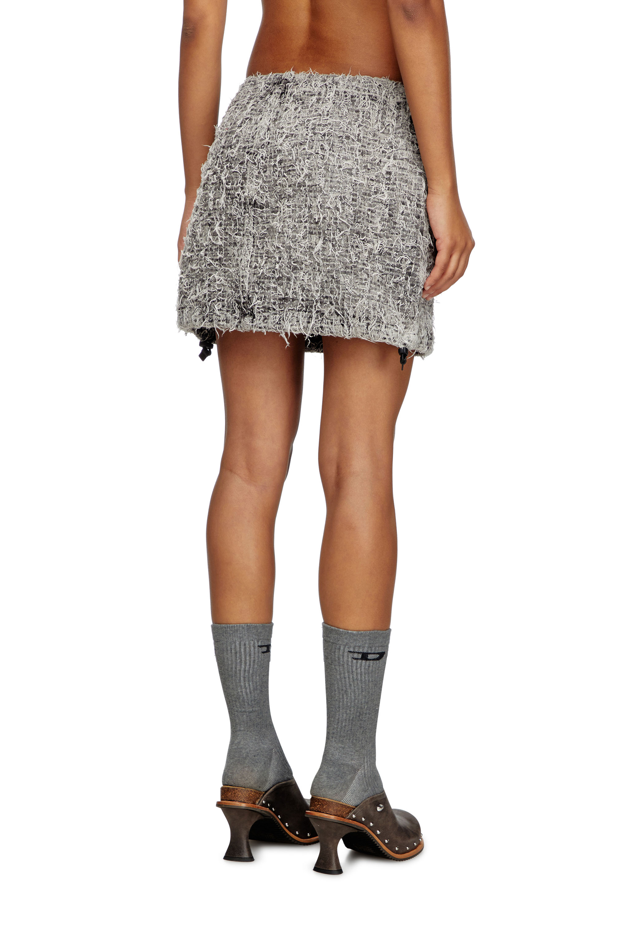 Diesel - DE-MINI-S, Female's Mini skirt in bouclé denim in グレー - 4