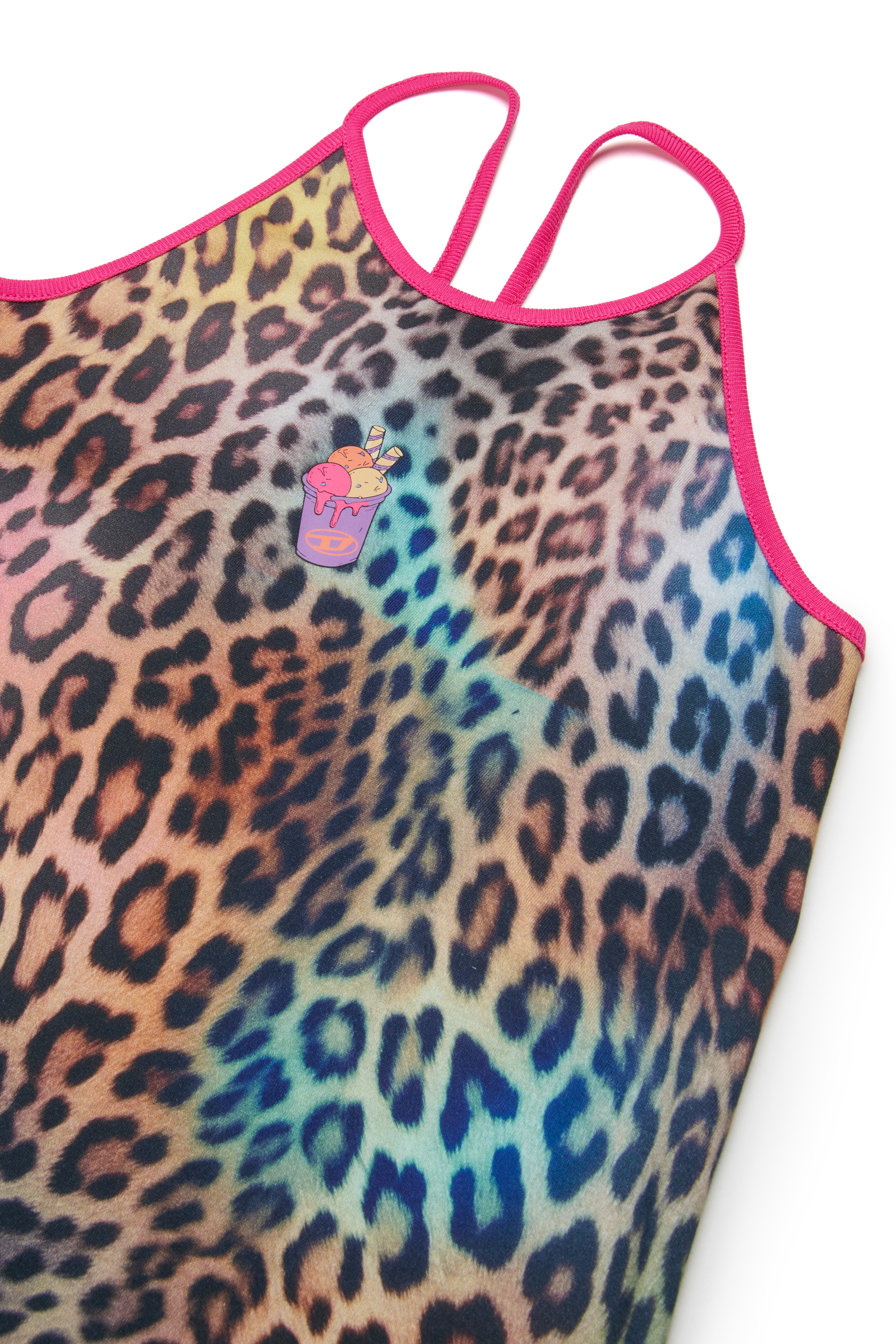 Diesel - MCUPLY, Female's Beach dress with multicolour animal print in ブラウン/ピンク - 3