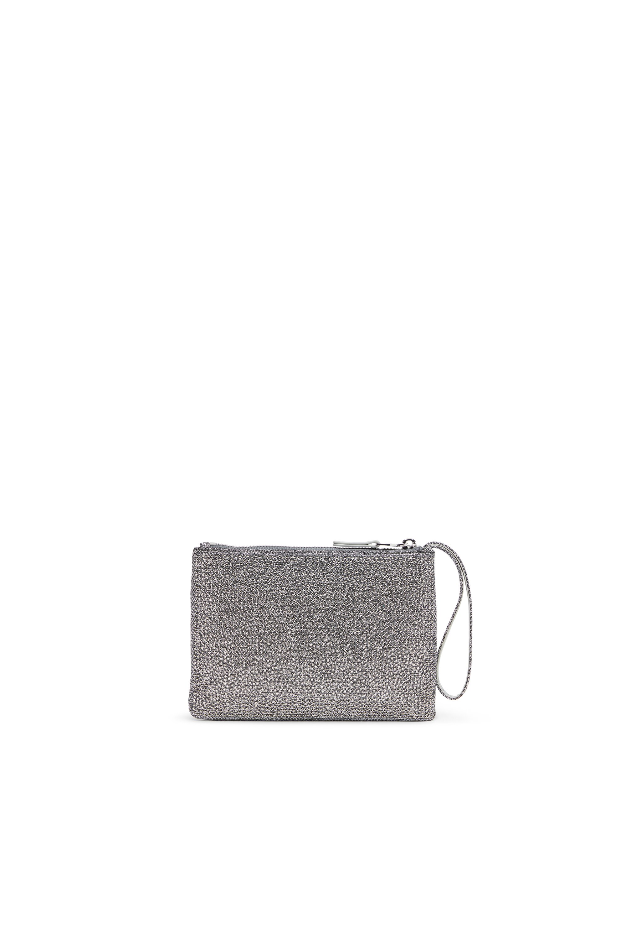 Diesel - PLAY POUCH II, Female's Pouch in crystal lurex fabric in シルバー - 2