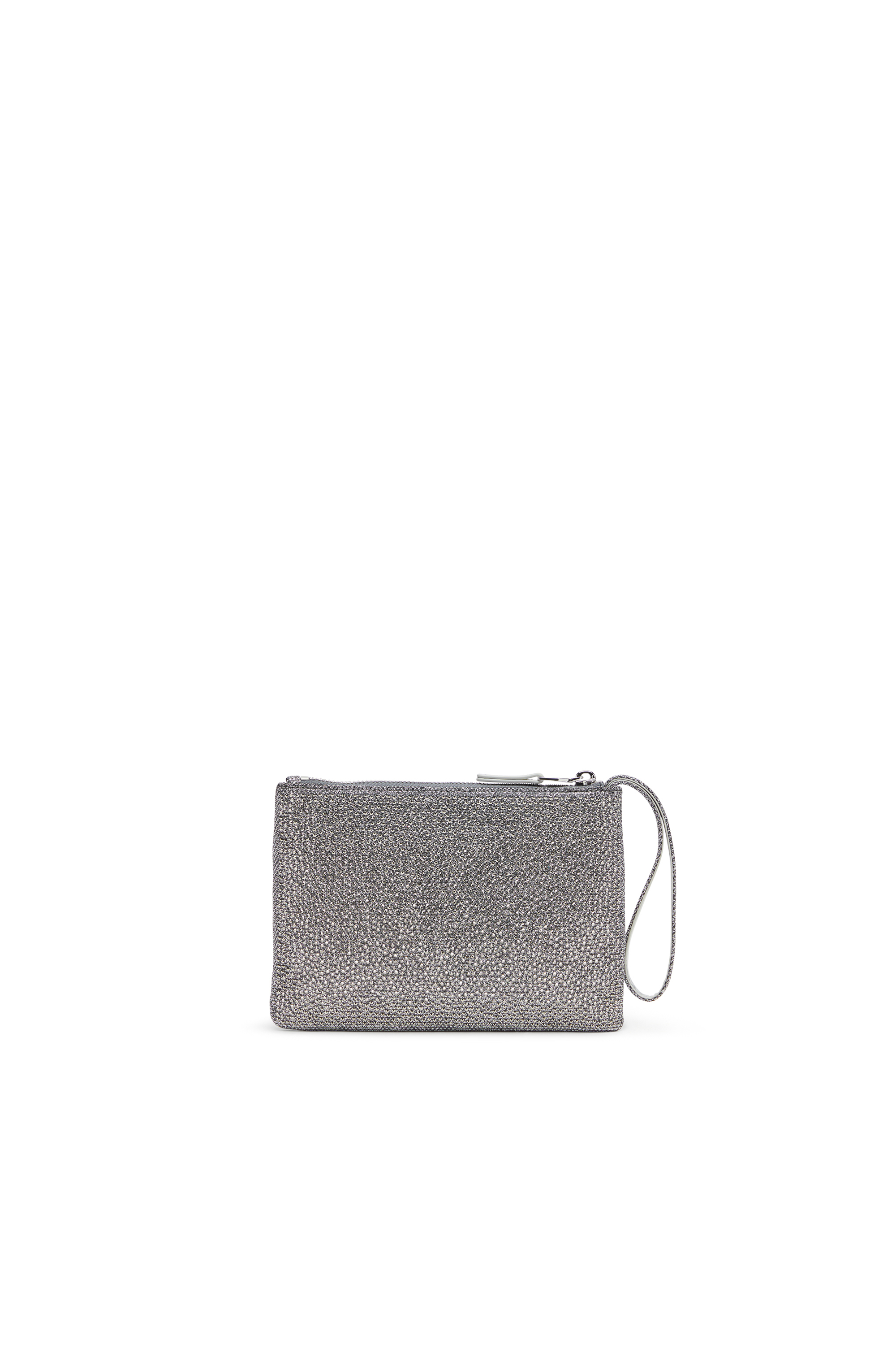 Diesel - PLAY POUCH II, Female's Pouch in crystal lurex fabric in シルバー - 2