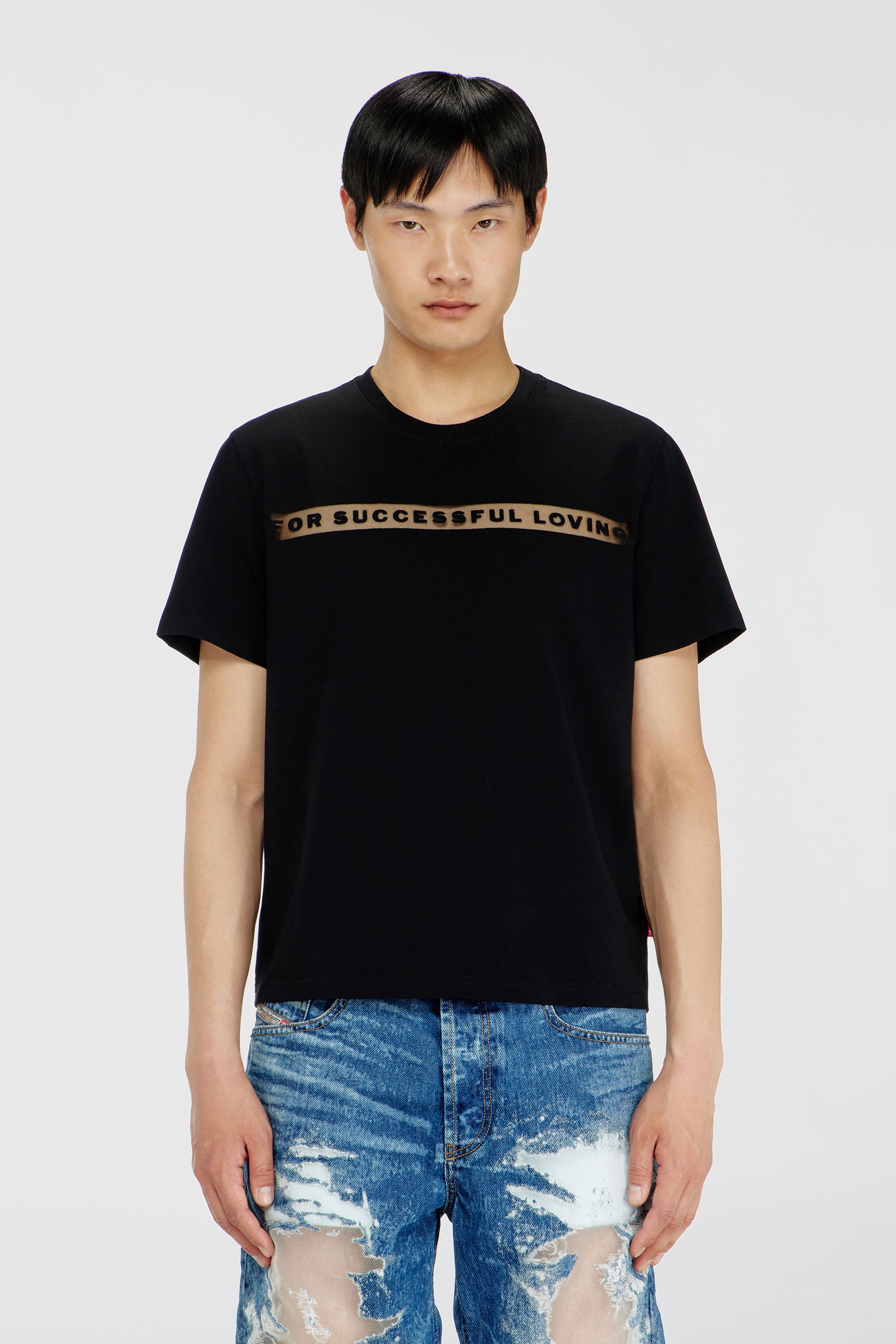 Diesel - PR-T-NOTS-CHI-R, Unisex's T-shirt with For Successful Loving logo in ブラック - 3