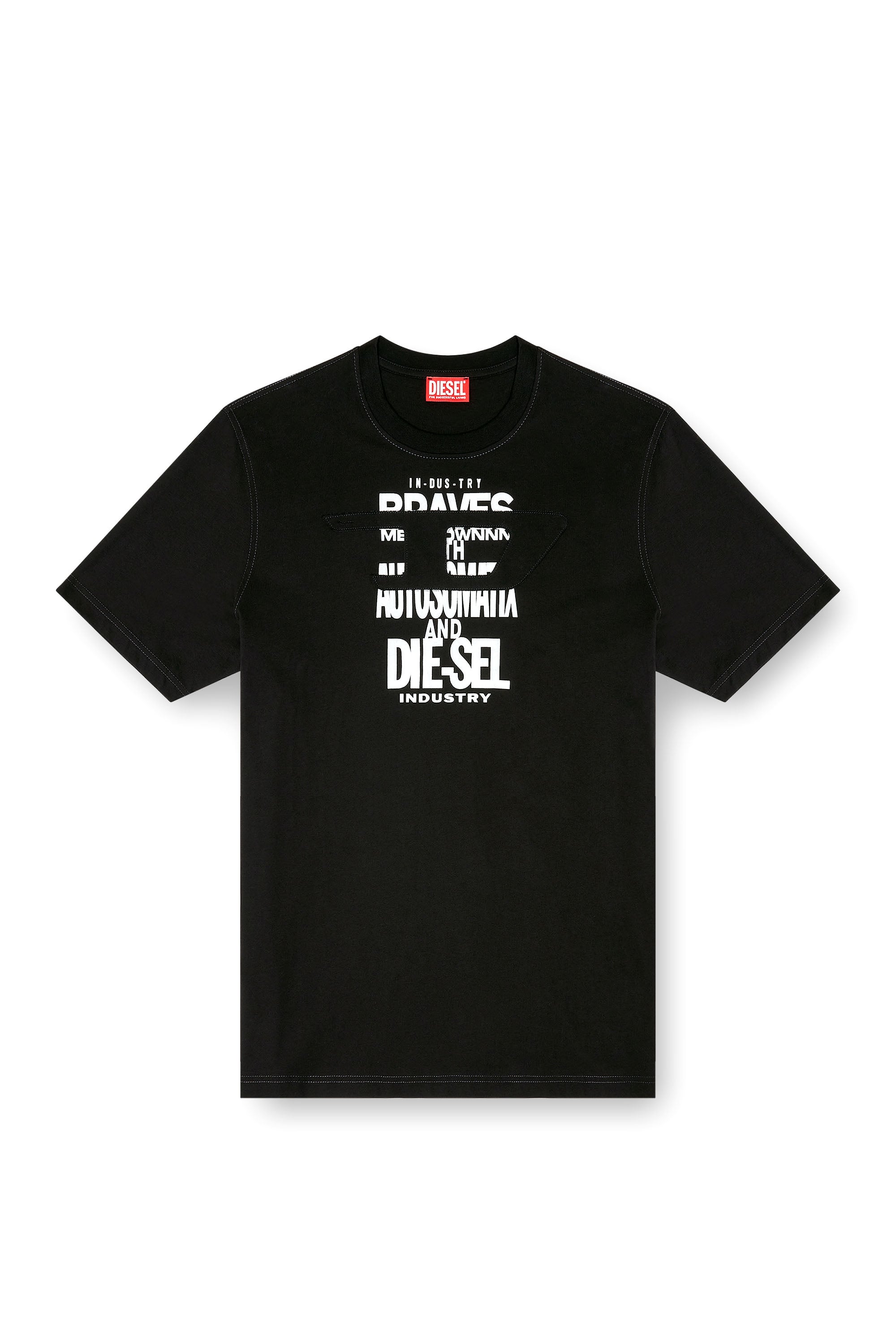 Diesel - T-ADJUST-V9, Male's Tシャツ in ブラック - 2