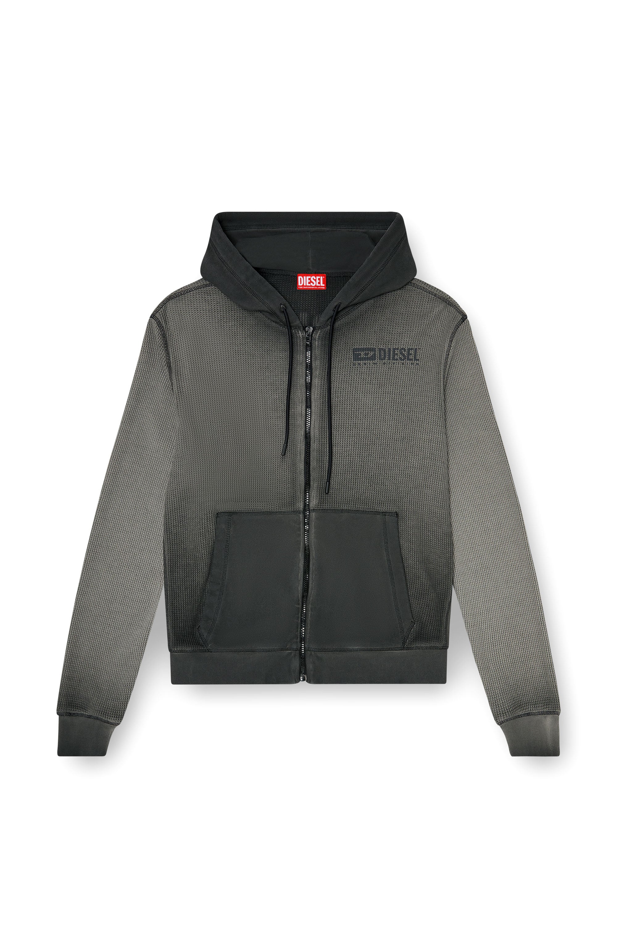 Diesel - S-WAFY-HOOD-ZIP, Male's ジップアップパーカー in グレー - 3