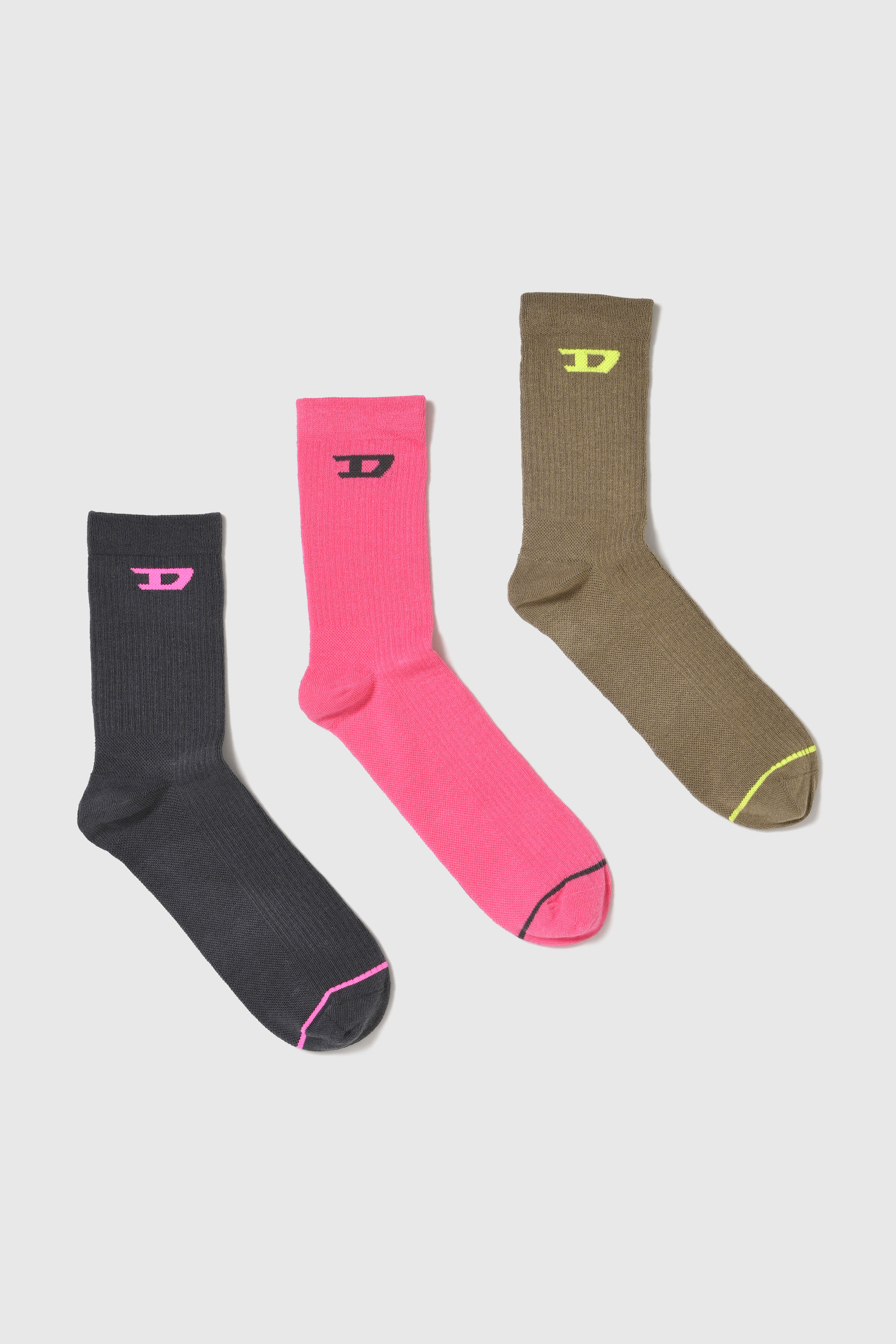 Diesel - SOX (3PACK)  , Male's SOX (3PACK) in ブラック/ピンク - 1