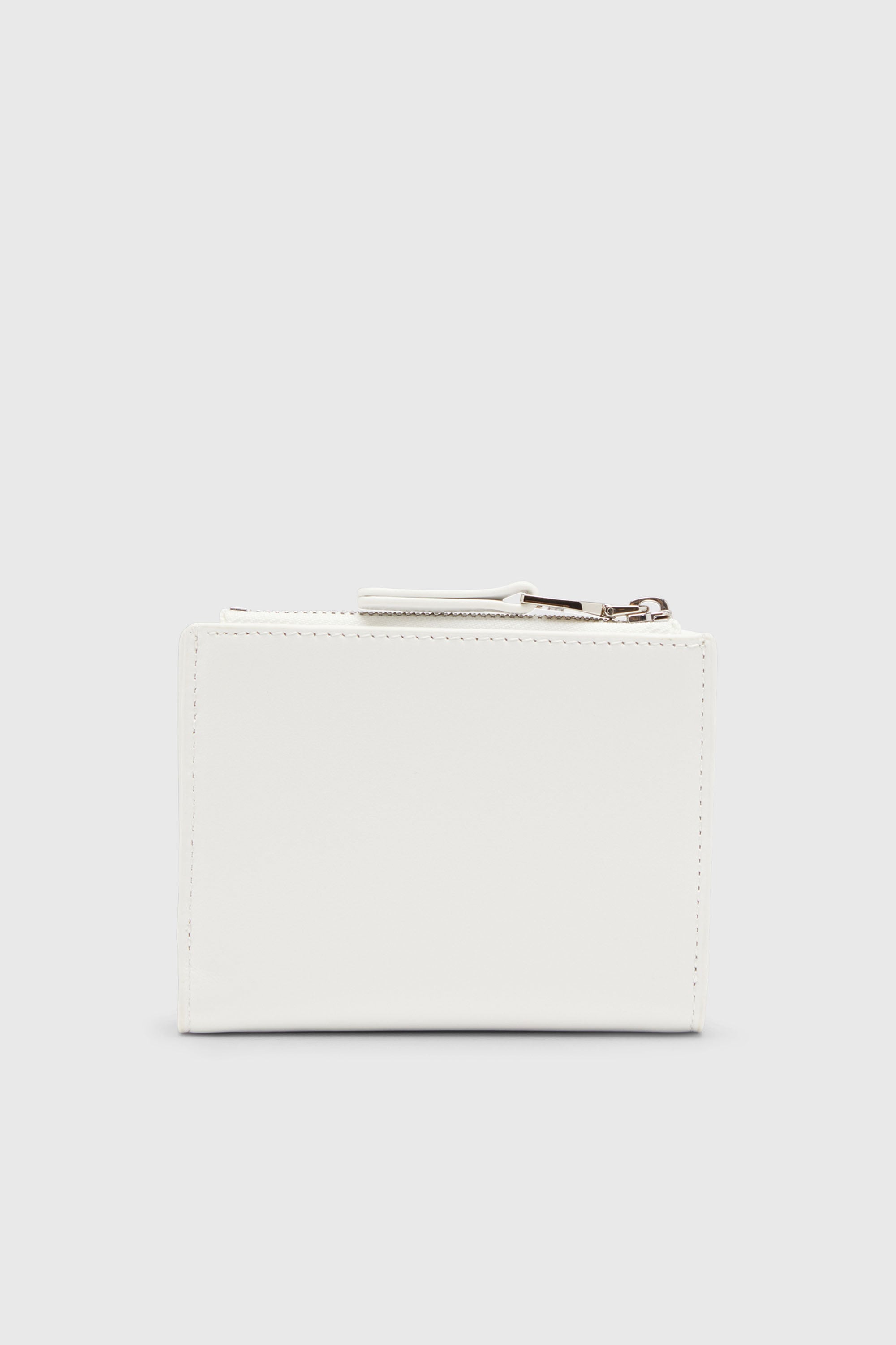 Diesel - 1DR BI-FOLD ZIP II, Female's Small leather wallet with logo plaque in ホワイト - 2