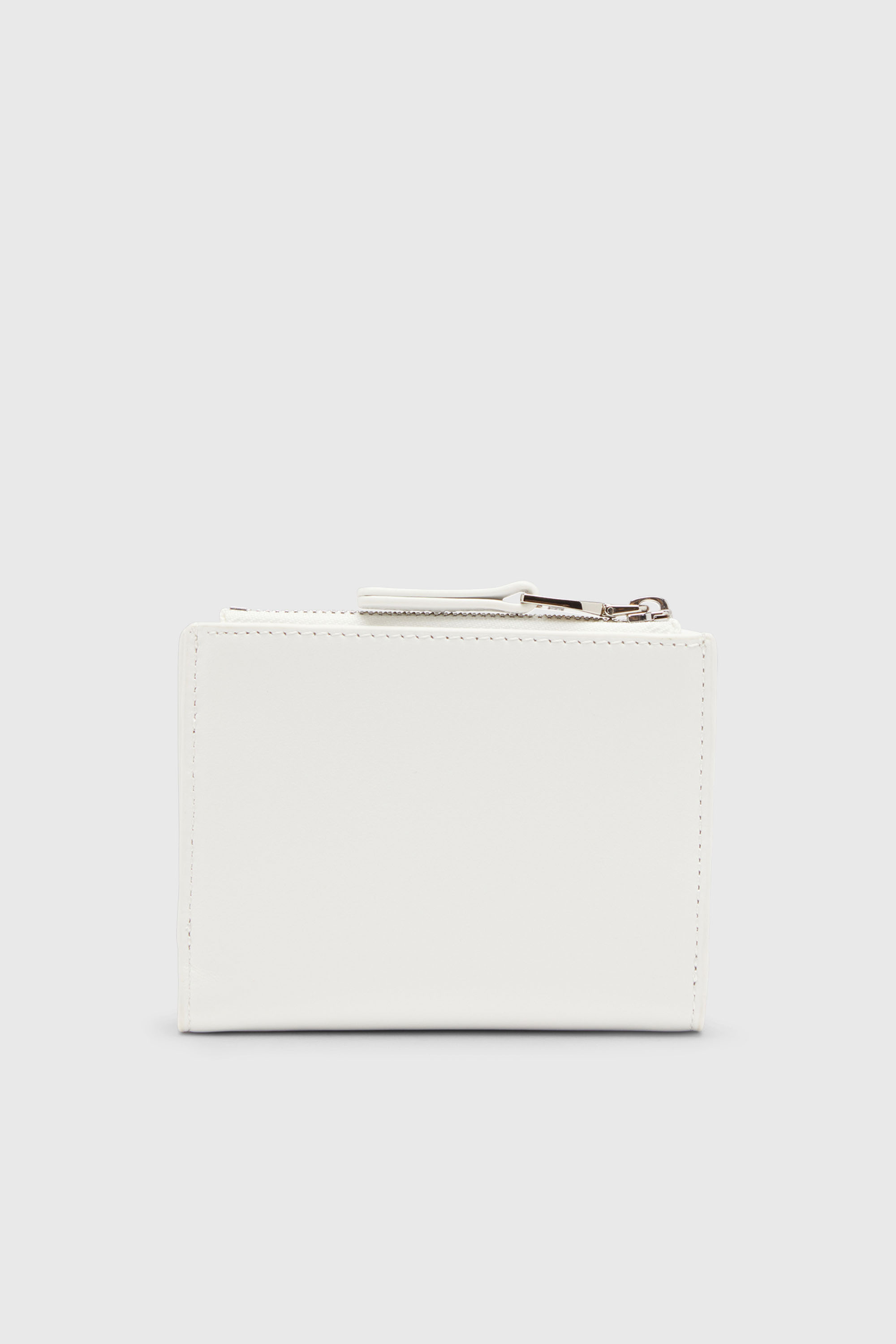 Diesel - 1DR BI-FOLD ZIP II, Female's Small leather wallet with logo plaque in ホワイト - 2