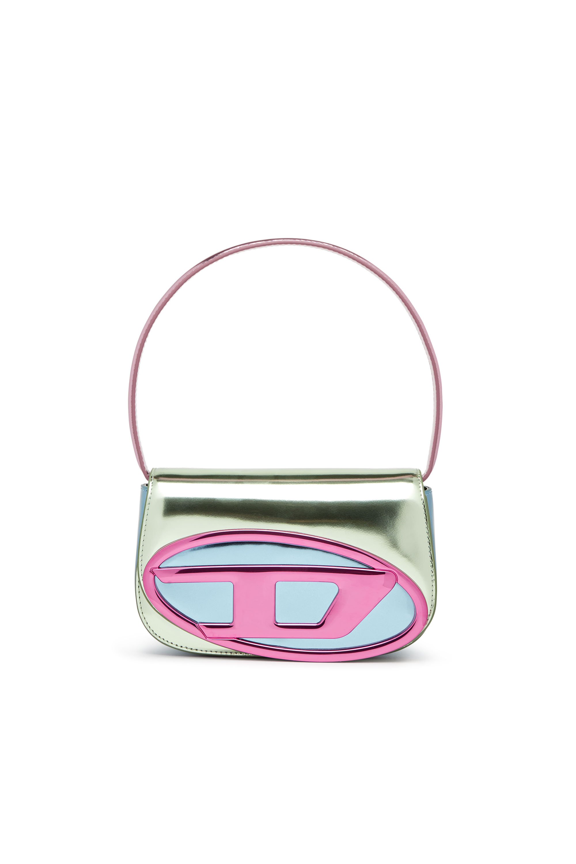 Diesel - 1DR, Female's 1DR-Iconic shoulder bag in mirror leather in グリーン/ピンク - 1