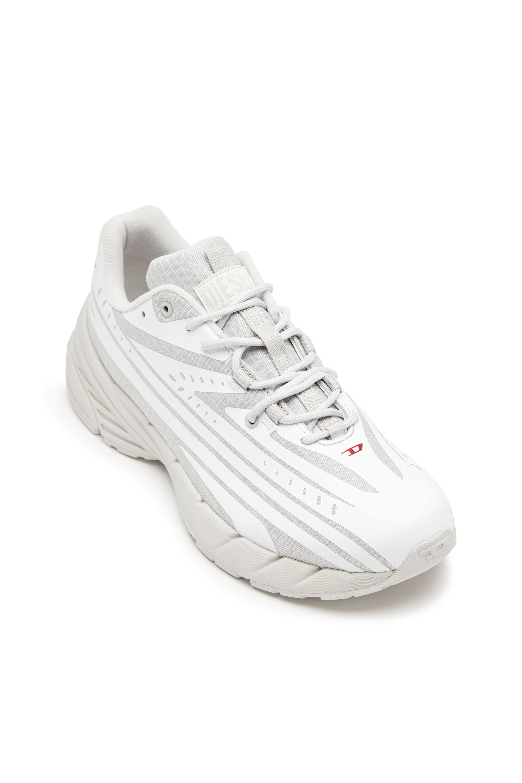 D-AIRSPEED LOW, ホワイト/グレー Diesel - D-AIRSPEED LOW, Male's D-Airspeed Low-Striped sneakers in coated ripstop in ホワイト/グレー - 7