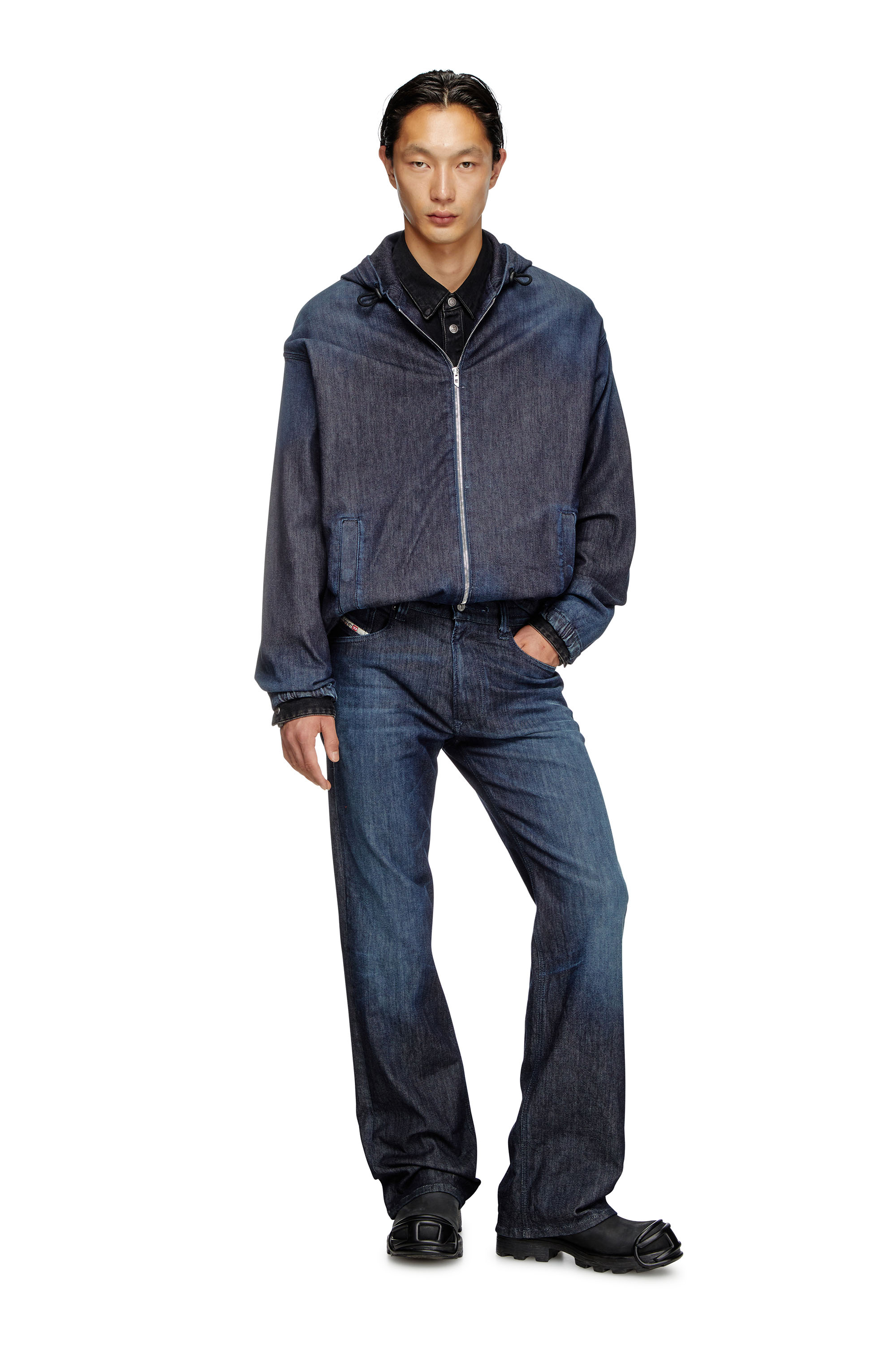 Diesel - D-WYNNY JOGG, Male's Hooded JoggJeans jacket in ダークブルー - 1